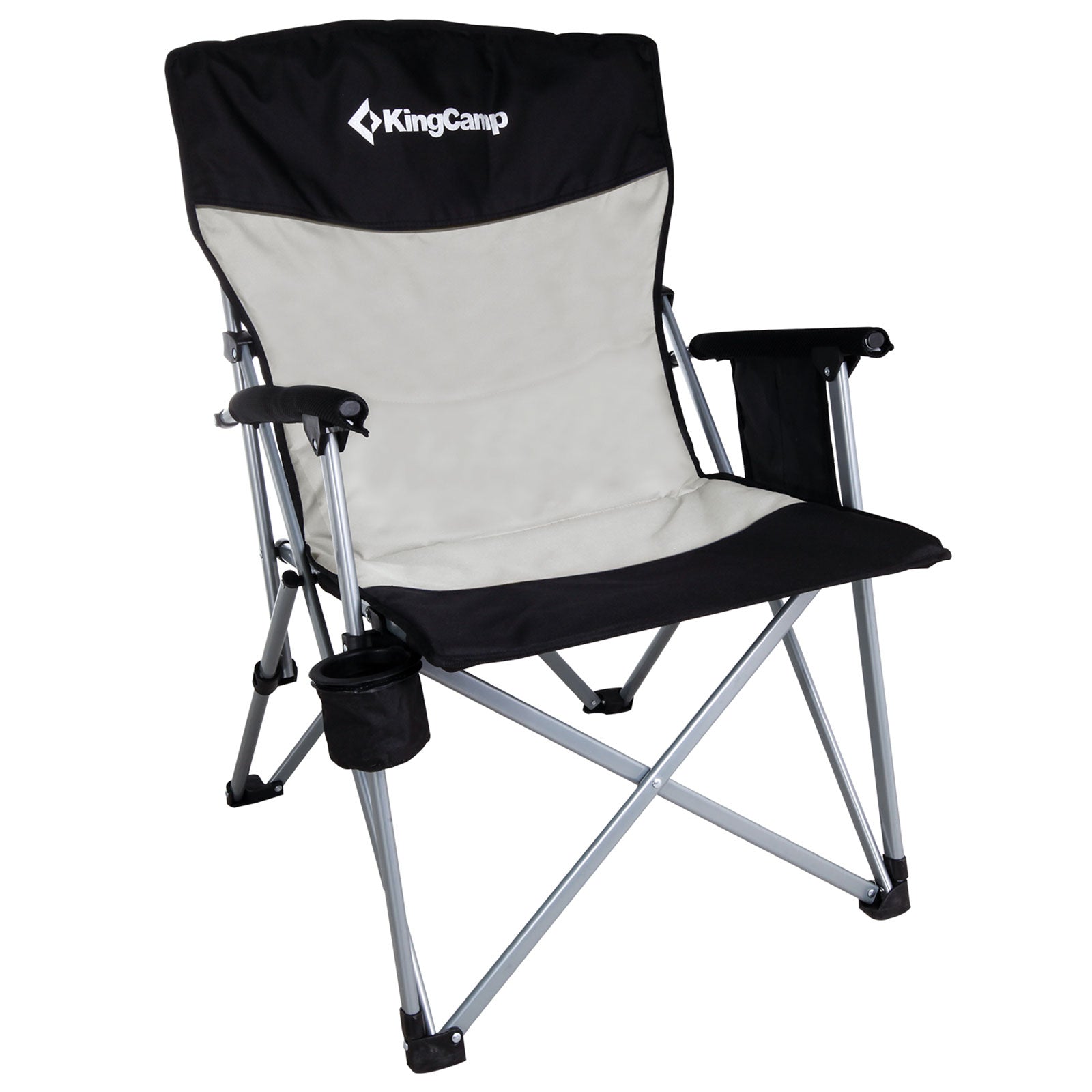 KINGCAMP Camping Falt Stuhl XL Klapp Sessel Garten Outdoor Armlehne Stahl 136 kg