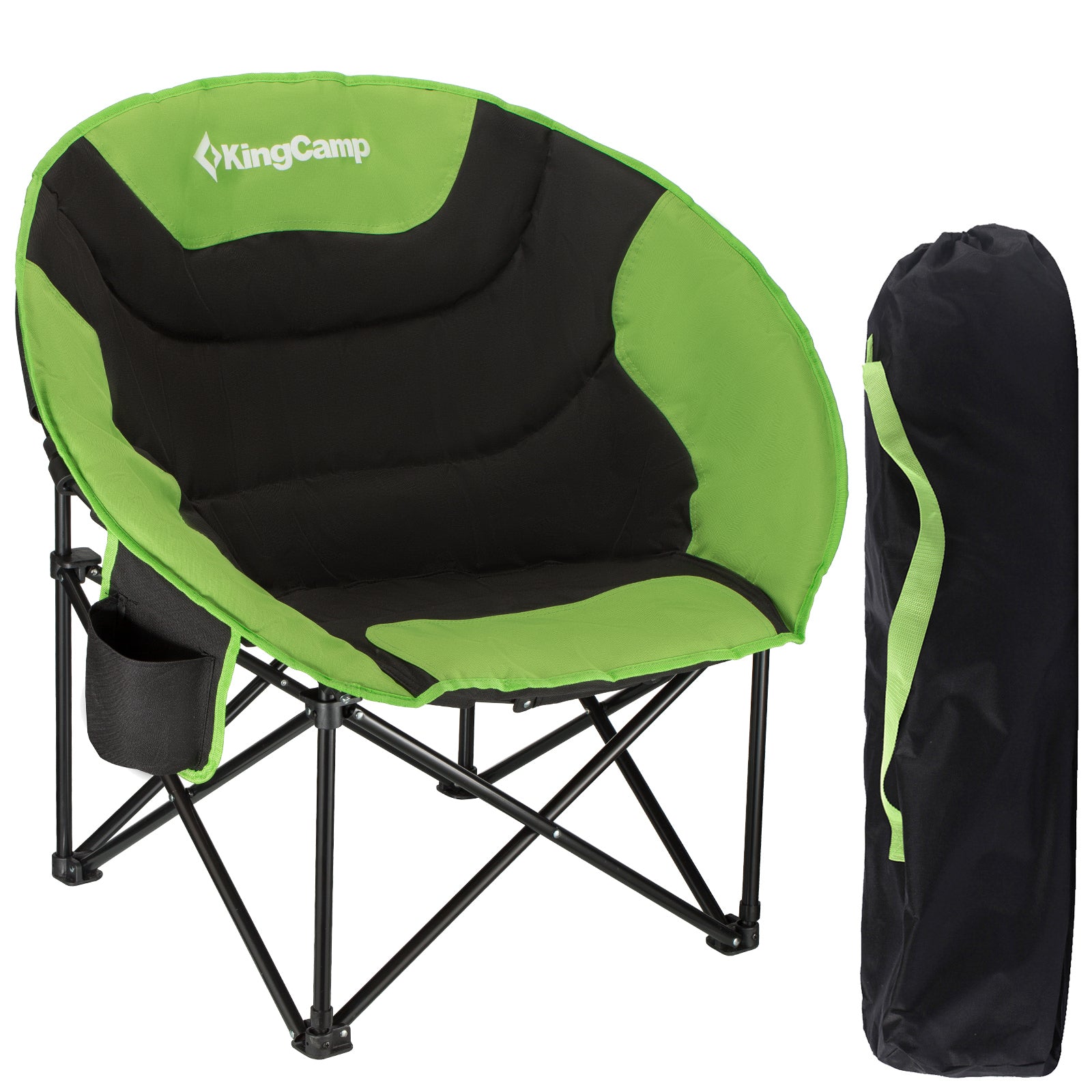 Chaise pliante de camping KINGCAMP MoonChair L, fauteuil pliant pour jardin, pêche, extérieur, 120 kg