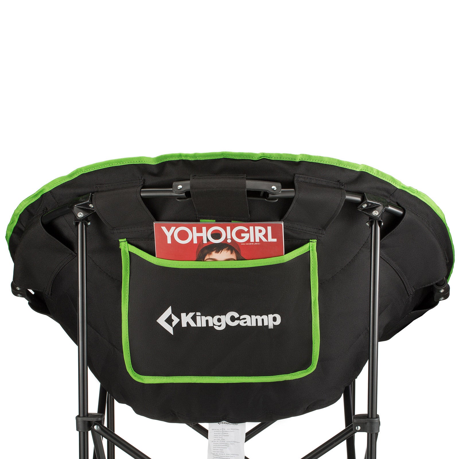 Chaise pliante de camping KINGCAMP MoonChair L, fauteuil pliant pour jardin, pêche, extérieur, 120 kg