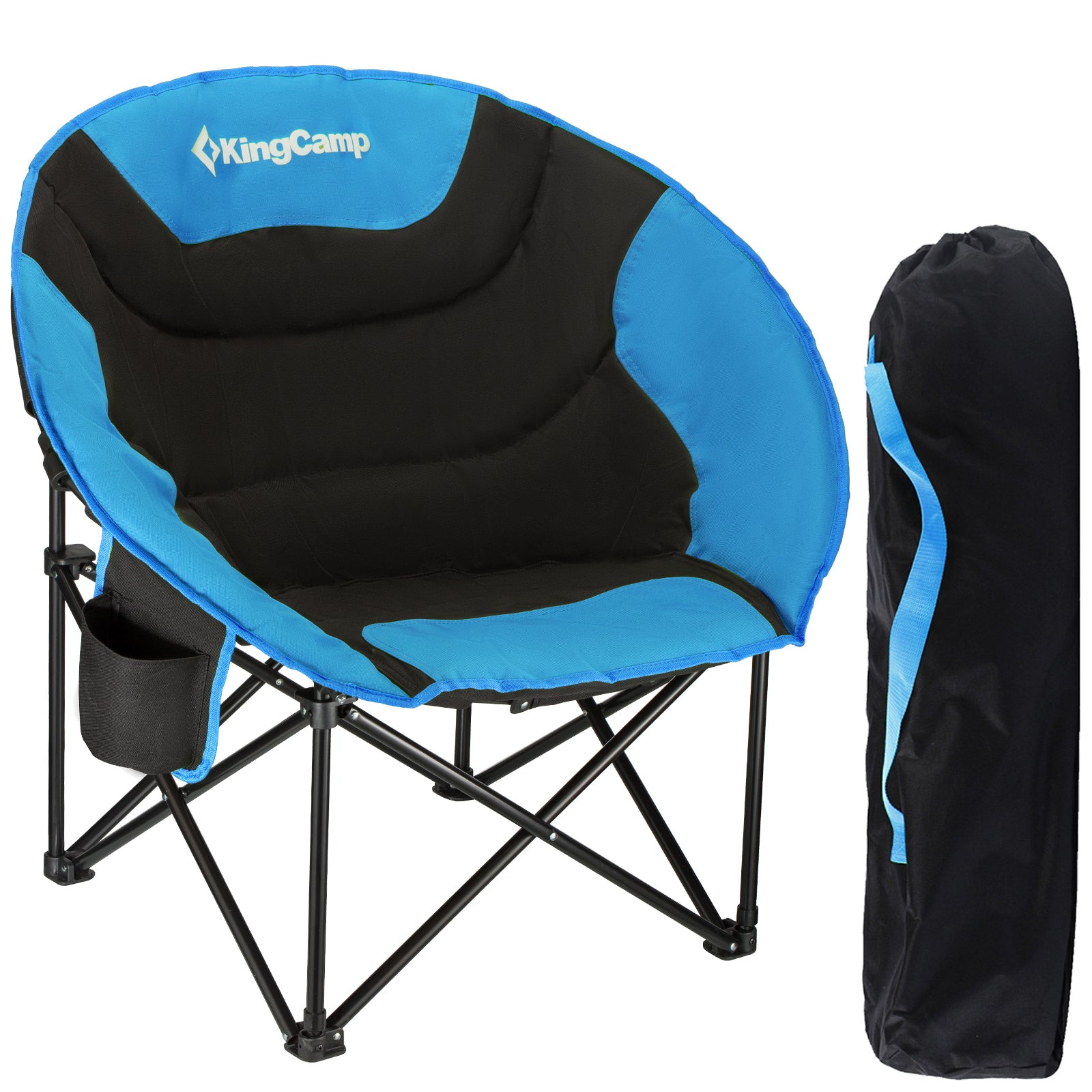 Chaise pliante de camping KINGCAMP MoonChair L, fauteuil pliant pour jardin, pêche, extérieur, 120 kg
