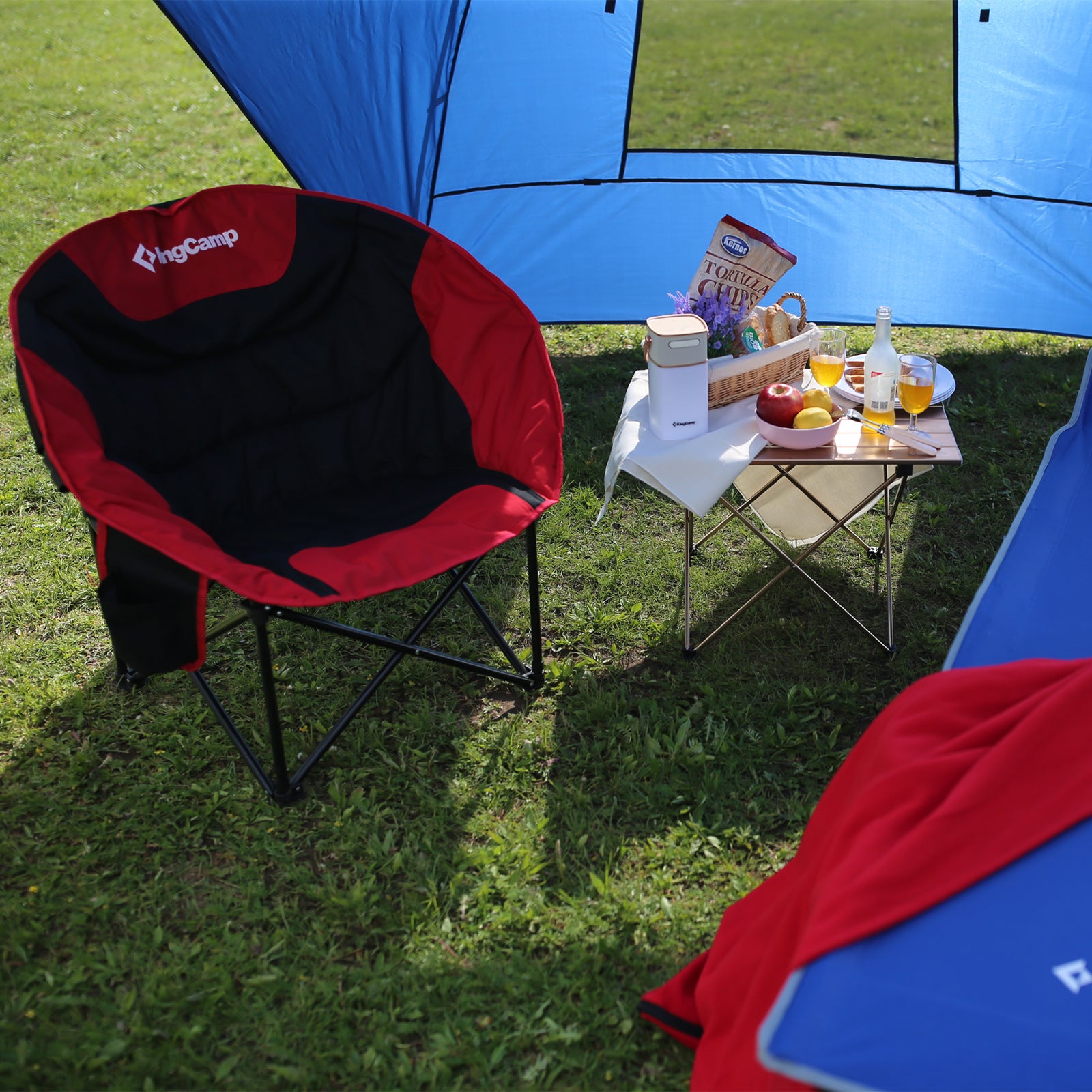 Chaise pliante de camping KINGCAMP MoonChair L, fauteuil pliant pour jardin, pêche, extérieur, 120 kg