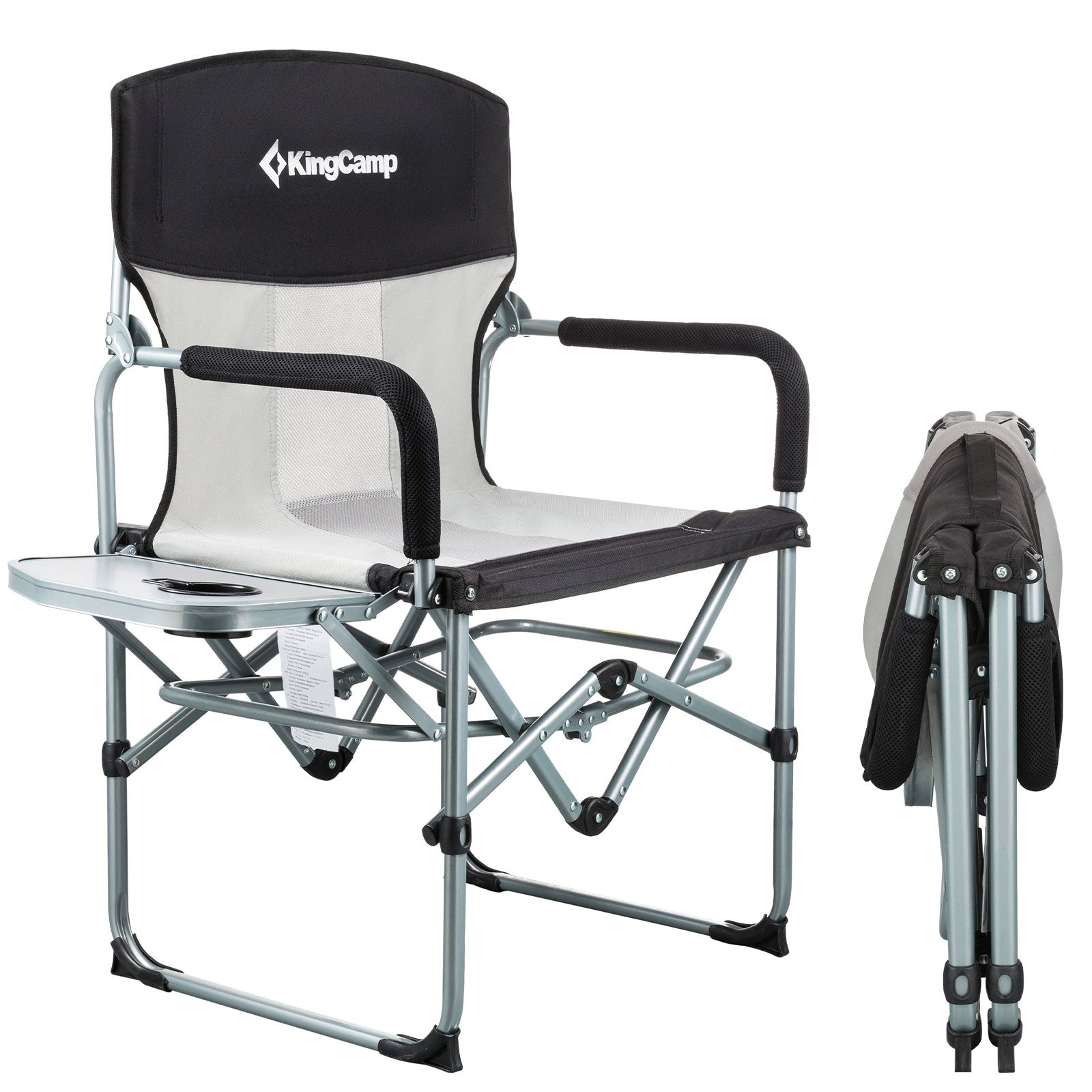 KINGCAMP Camping Falt Stuhl Director Klapp Sessel Garten Outdoor Armlehne 136 kg