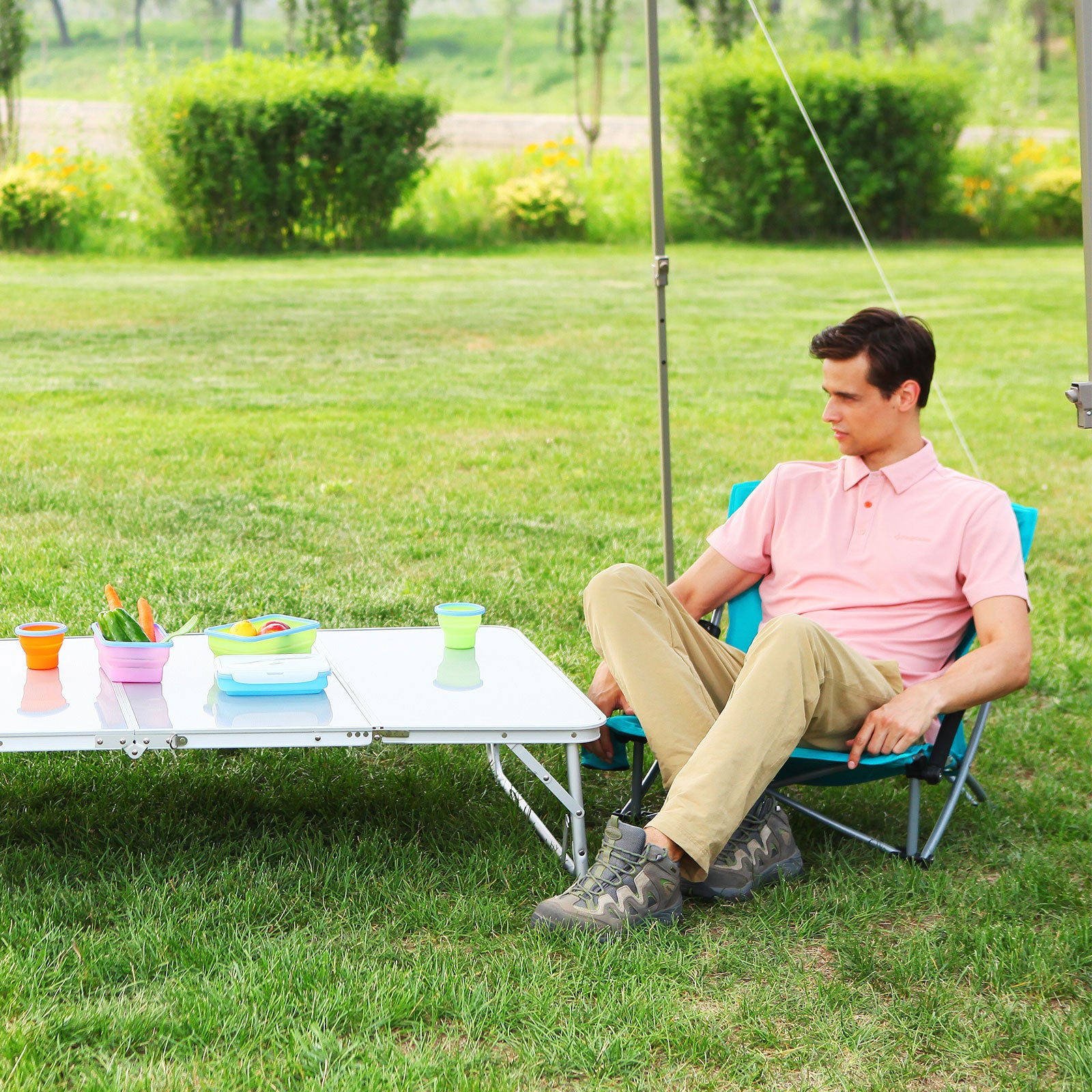 KINGCAMP Strand Liege Stuhl Camping Klapp Falt Sessel Niedrig Garten Stahl 136kg