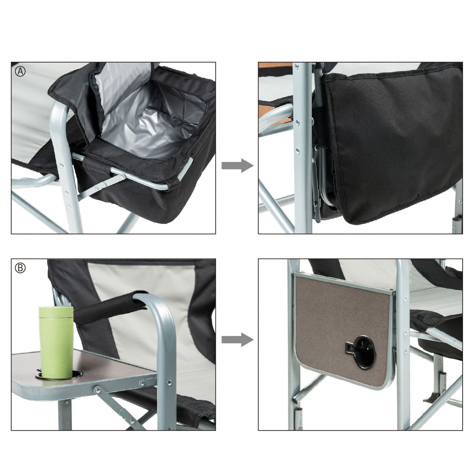 Chaise pliante de camping KINGCAMP Fauteuil pliant Table de jardin extérieure isotherme 150 kg