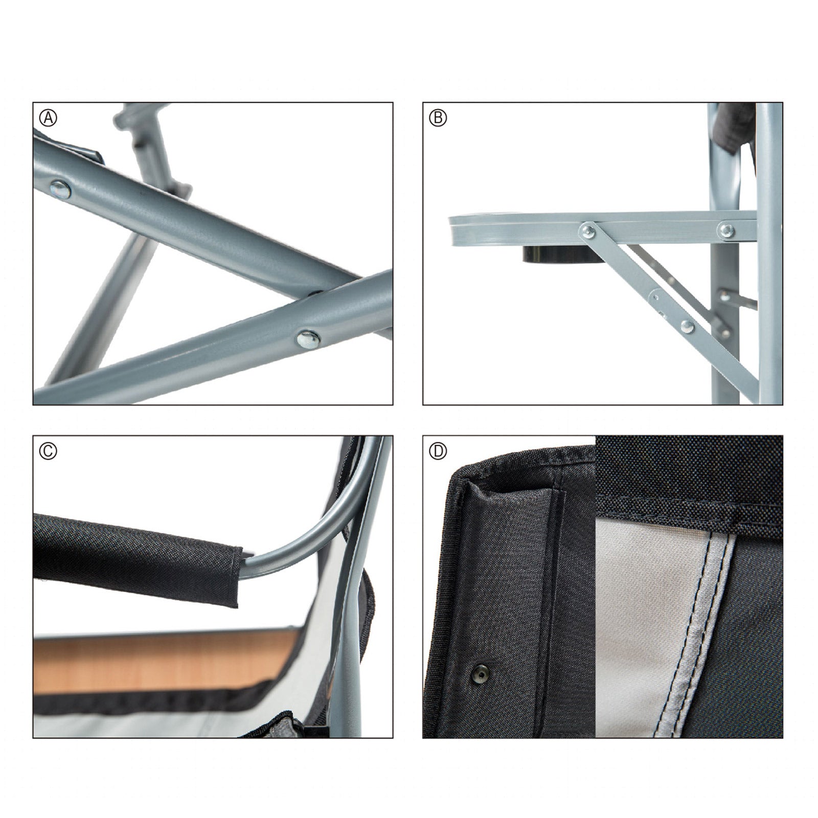 KINGCAMP Camping Falt Stuhl Klapp Sessel Garten Outdoor Kühl Tasche Tisch 150 kg