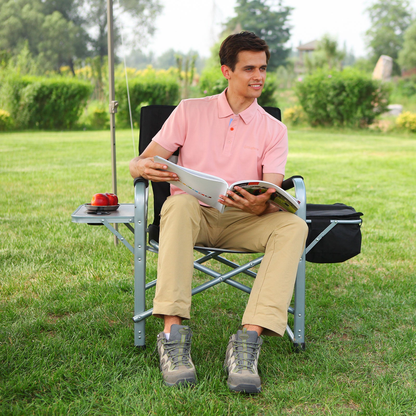 Chaise pliante de camping KINGCAMP Fauteuil pliant Table de jardin extérieure isotherme 150 kg