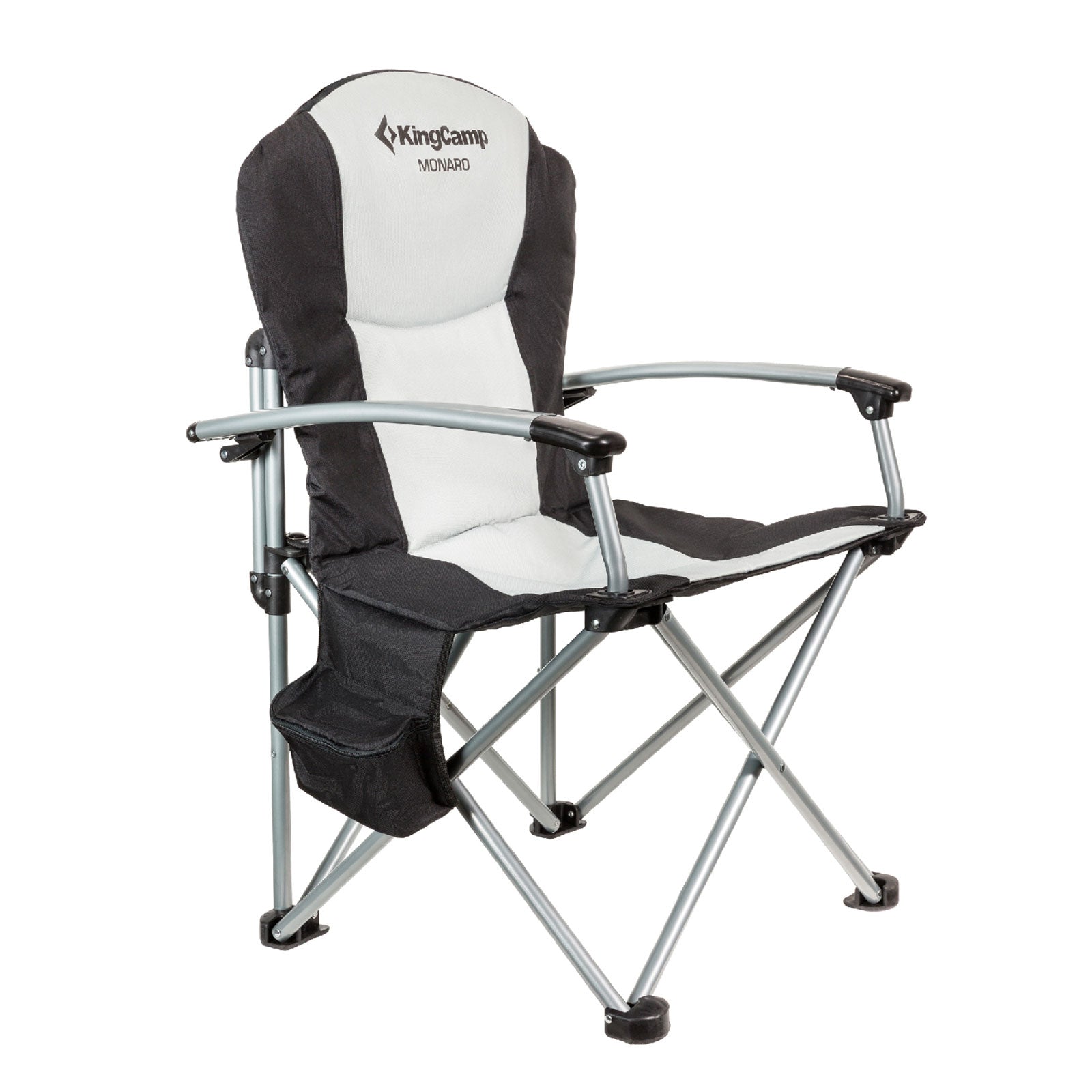 Chaise pliante de camping KINGCAMP à dossier haut, fauteuil pliant de jardin, sac isotherme pour la pêche, capacité de charge de 160 kg