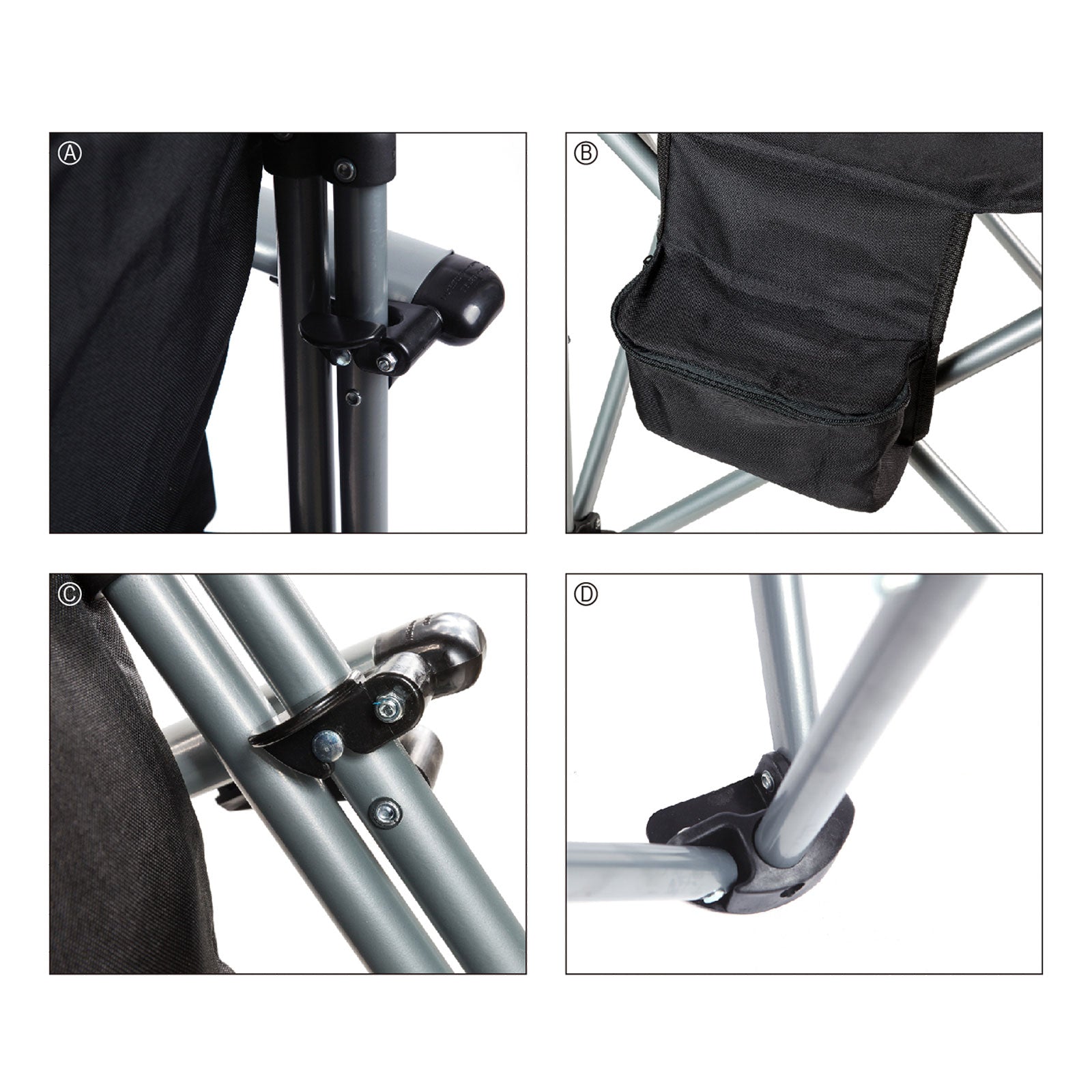 KINGCAMP Camping Falt Stuhl Hochlehne Klapp Sessel Garten Angel Kühltasche 160kg