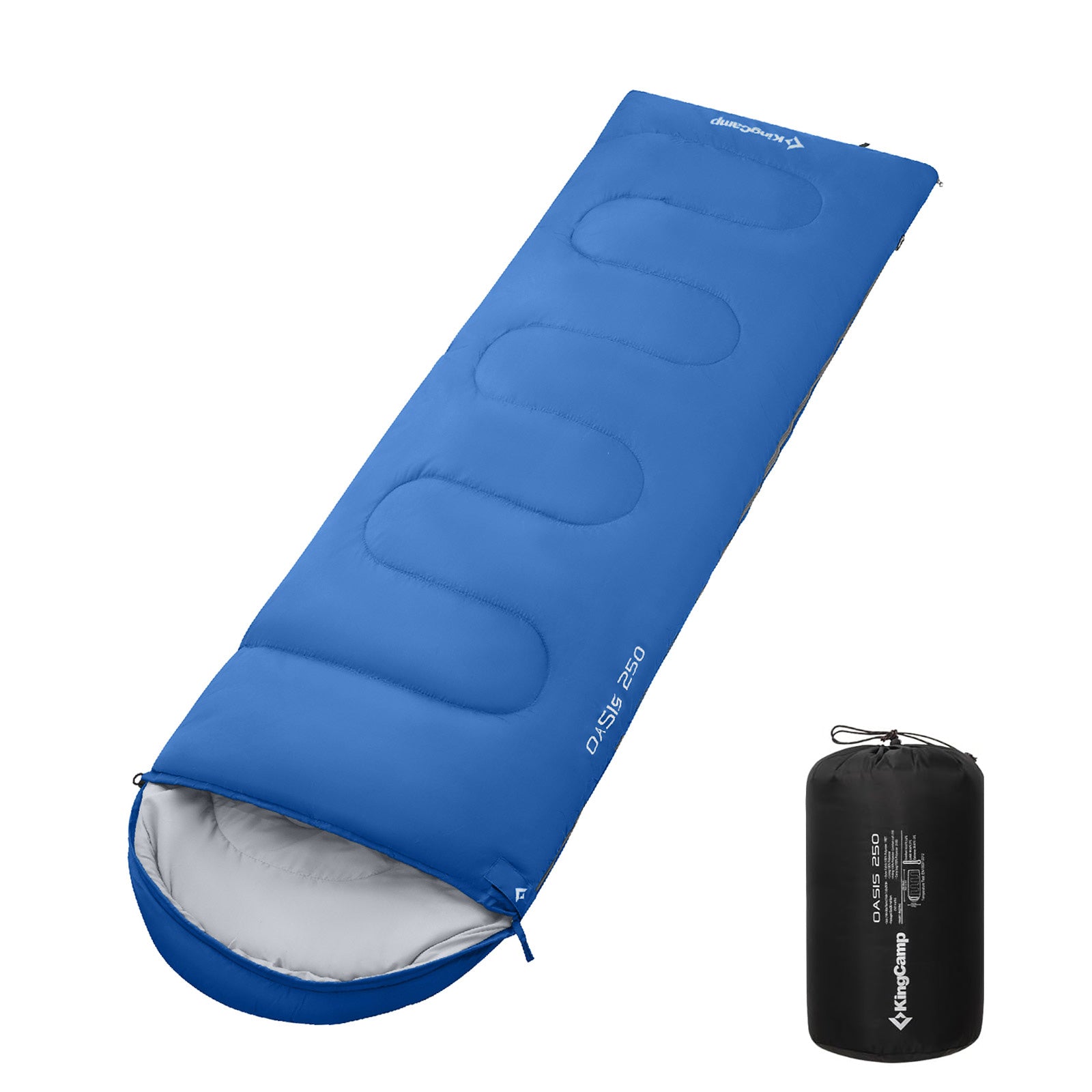 Sac de couchage couverture KINGCAMP Oasis 250 Camping d'été en plein air 2,2 m de long et de large -3 °C