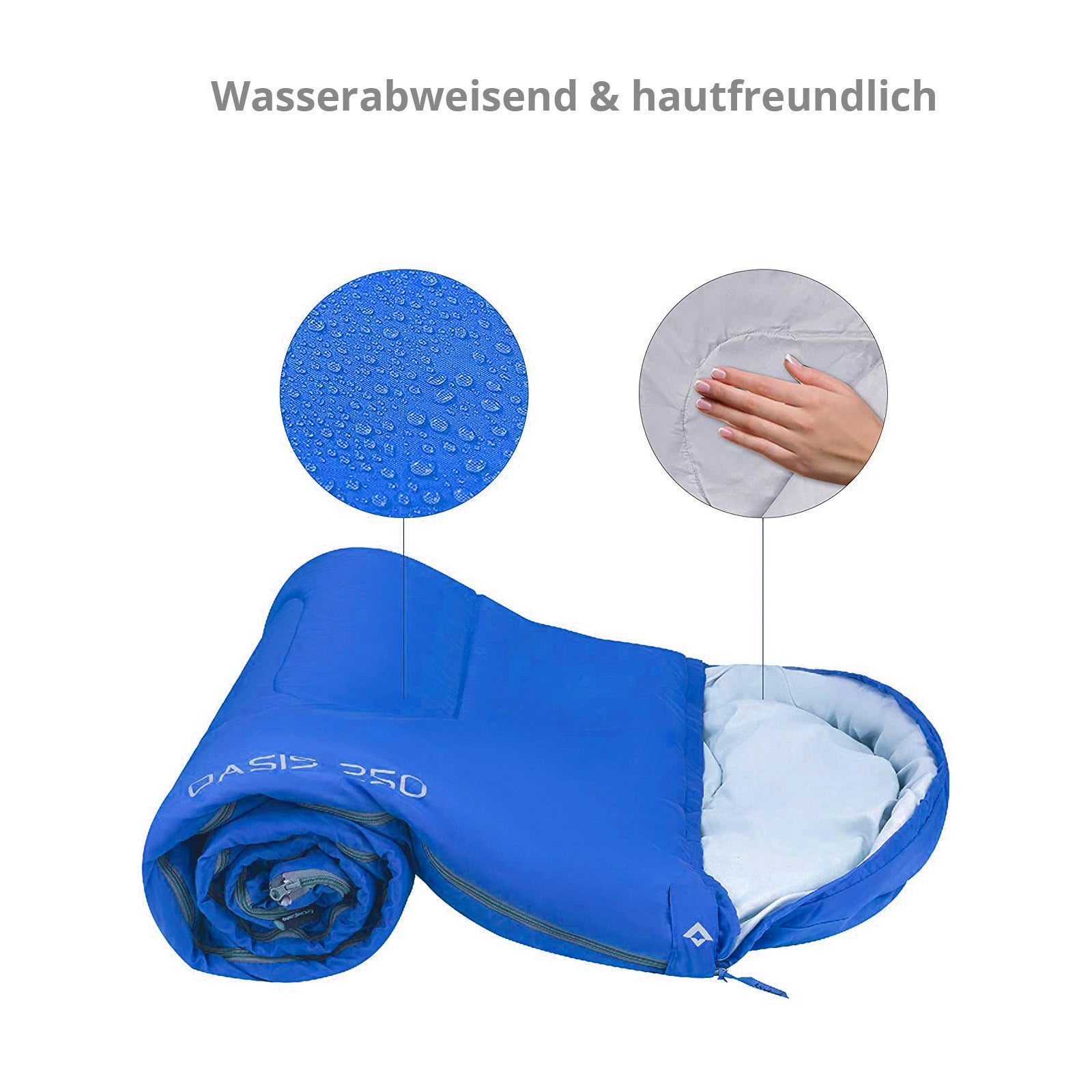 KINGCAMP Decken Schlafsack Oasis 250 Sommer Camping Outdoor 2,2m Lang&Breit -3°C