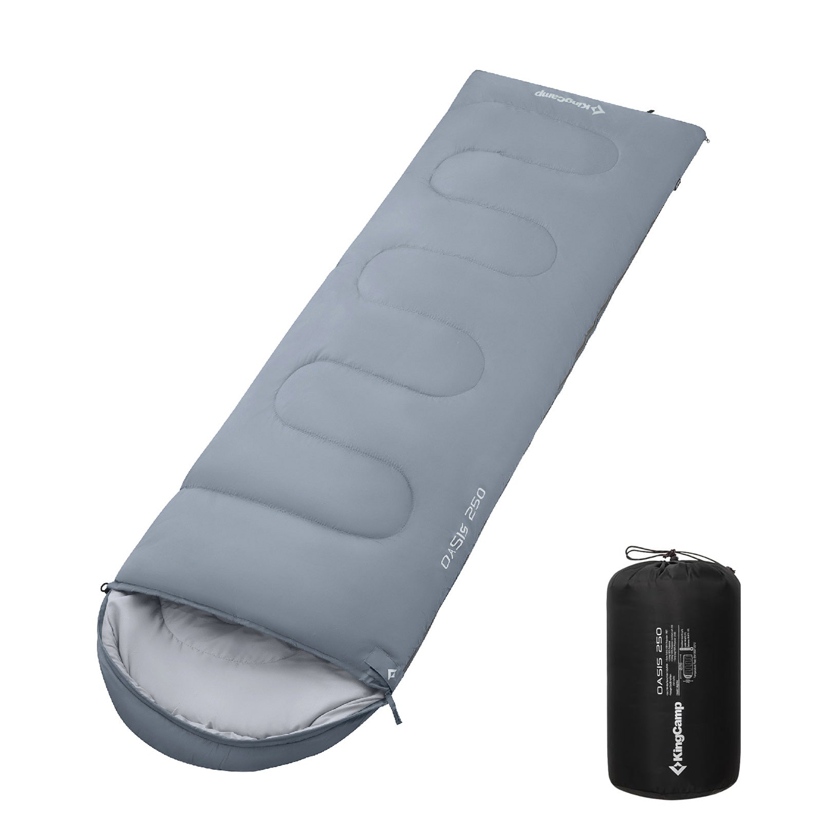 Sac de couchage couverture KINGCAMP Oasis 250 Camping d'été en plein air 2,2 m de long et de large -3 °C