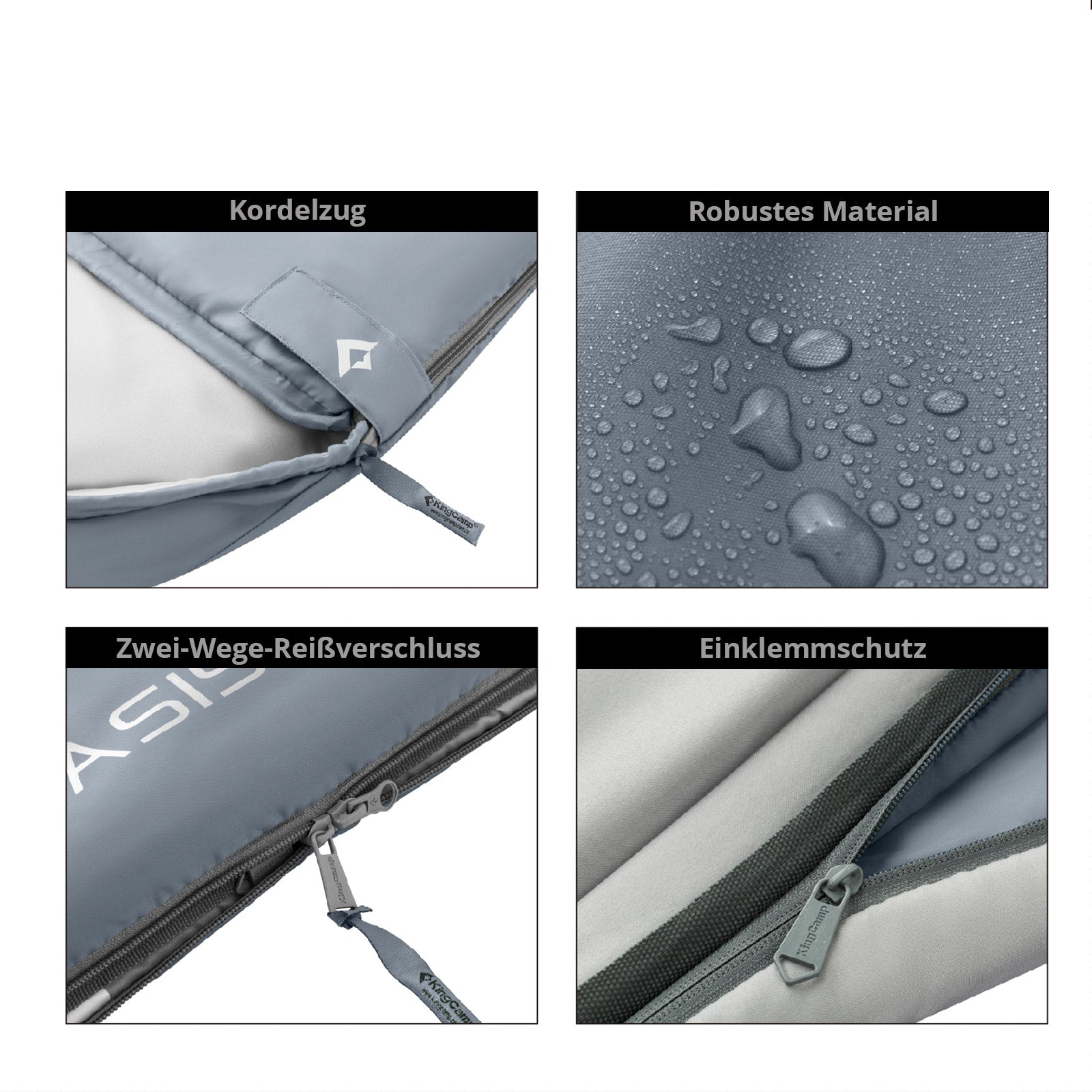 KINGCAMP Decken Schlafsack Oasis 250 Sommer Camping Outdoor 2,2m Lang&Breit -3°C