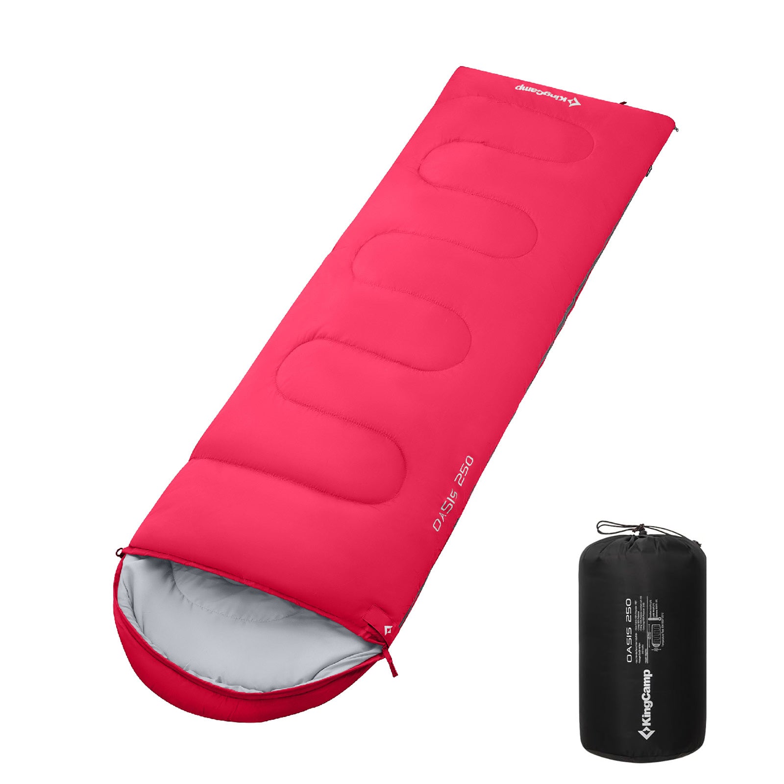 KINGCAMP Decken Schlafsack Oasis 250 Sommer Camping Outdoor 2,2m Lang&Breit -3°C