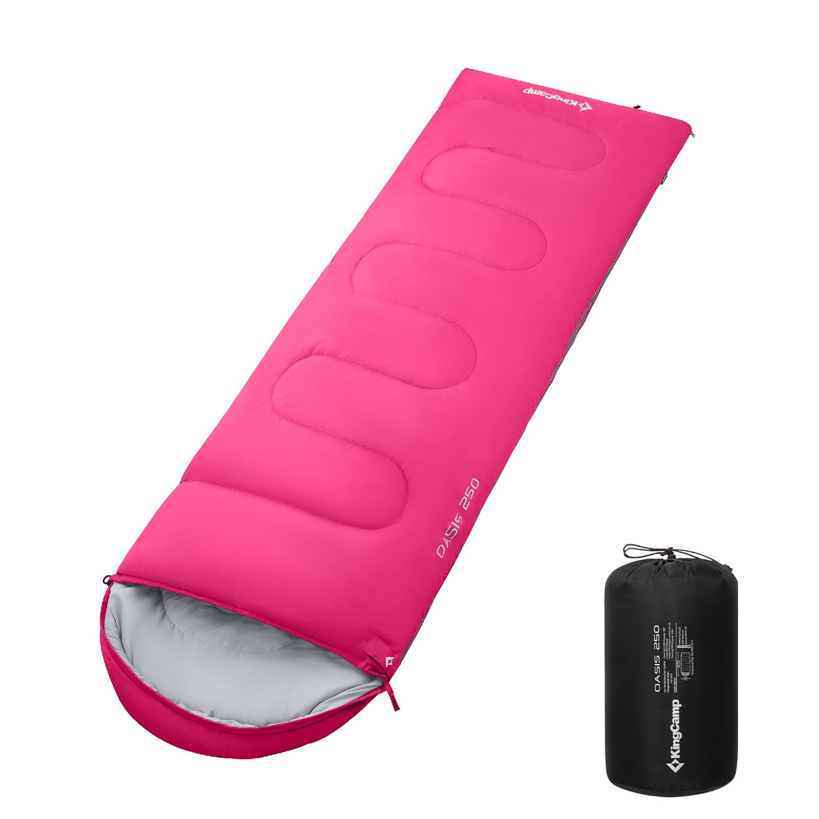 Sac de couchage couverture KINGCAMP Oasis 250 Camping d'été en plein air 2,2 m de long et de large -3 °C