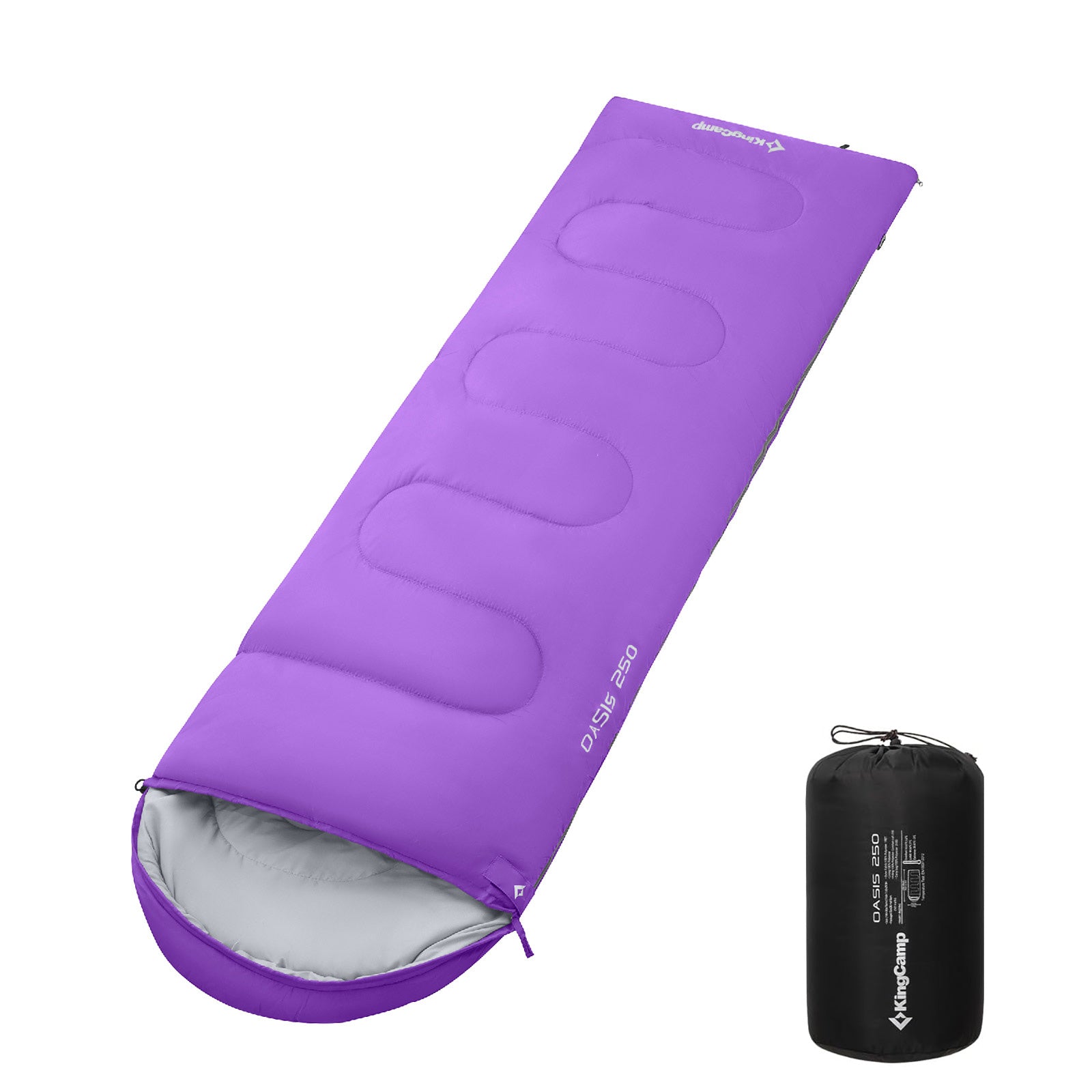 Sac de couchage couverture KINGCAMP Oasis 250 Camping d'été en plein air 2,2 m de long et de large -3 °C