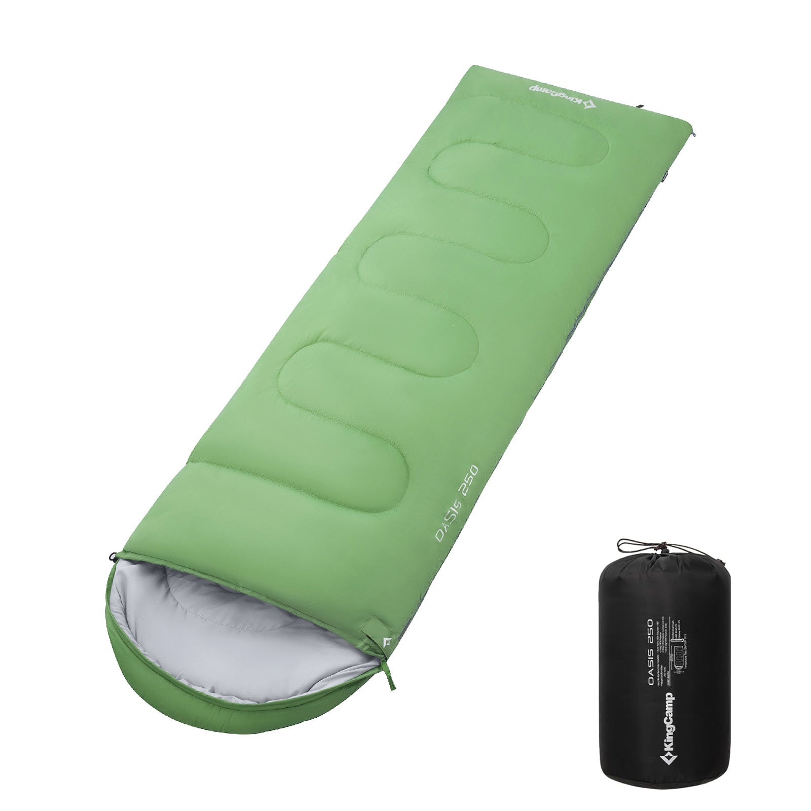 Sac de couchage couverture KINGCAMP Oasis 250 Camping d'été en plein air 2,2 m de long et de large -3 °C