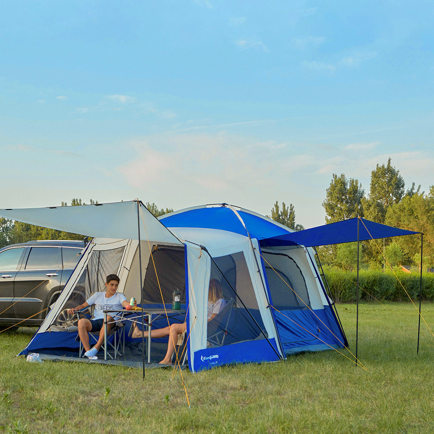 Tente de bus KINGCAMP Tente arrière Meilfi Plus Tente avant de bus VW SUV van camping 3000 mm