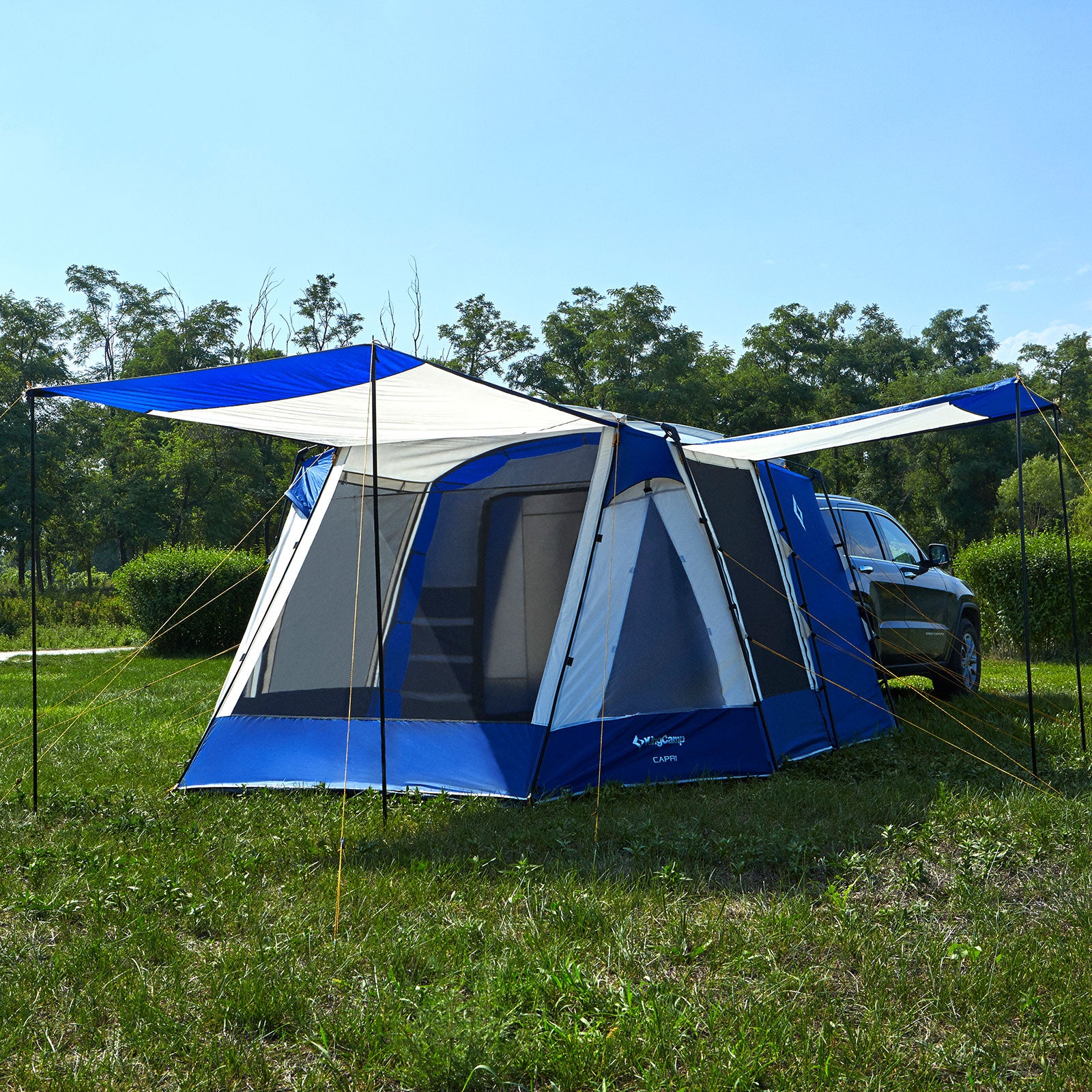 KINGCAMP bus-tent Capri achtertent voor VW-bus, voor-tent voor SUV en camper, voorruimte 3000 mm