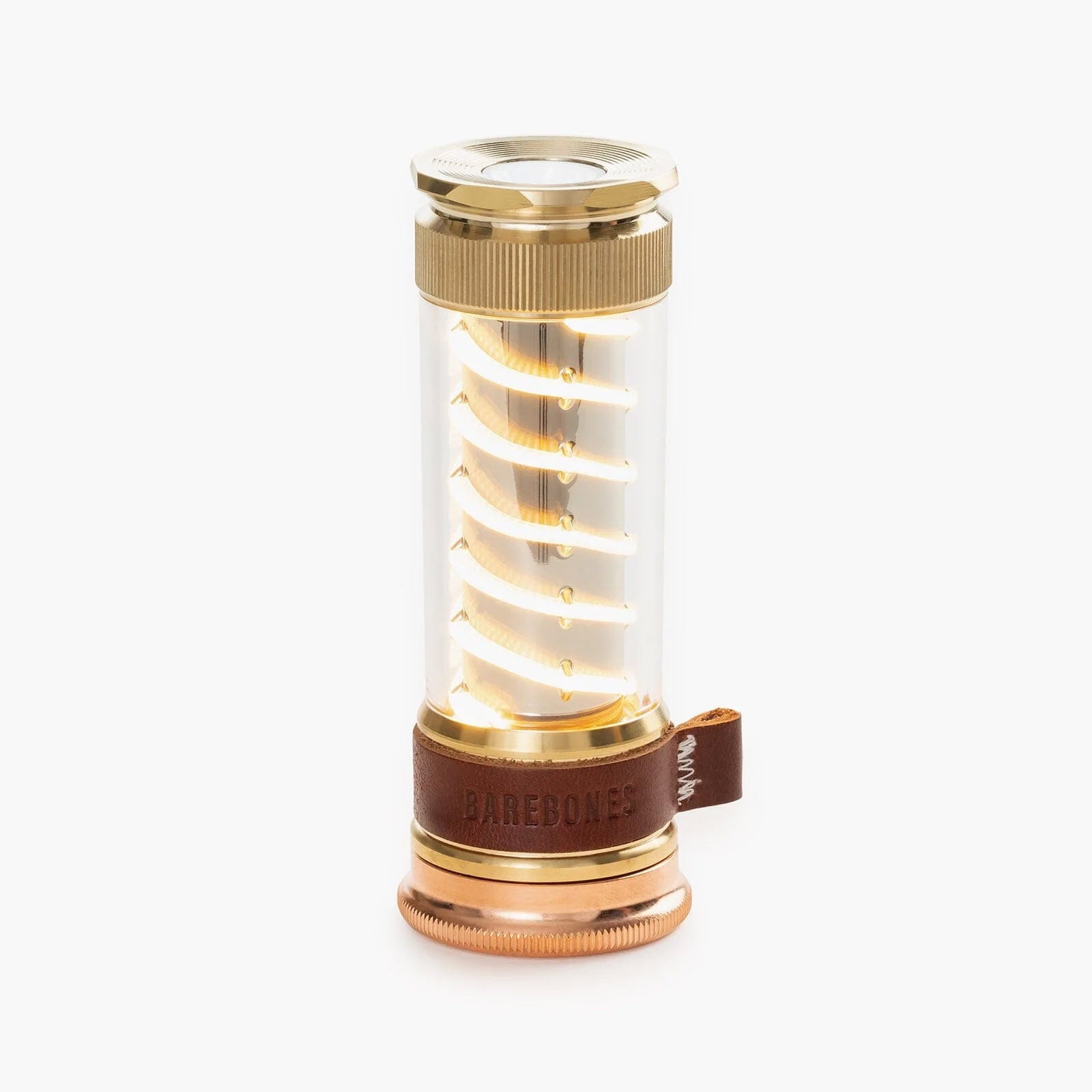 BAREBONES Camping Laterne LightStick Brass Mini Retro Lampe Dimmbar USB Akku LED