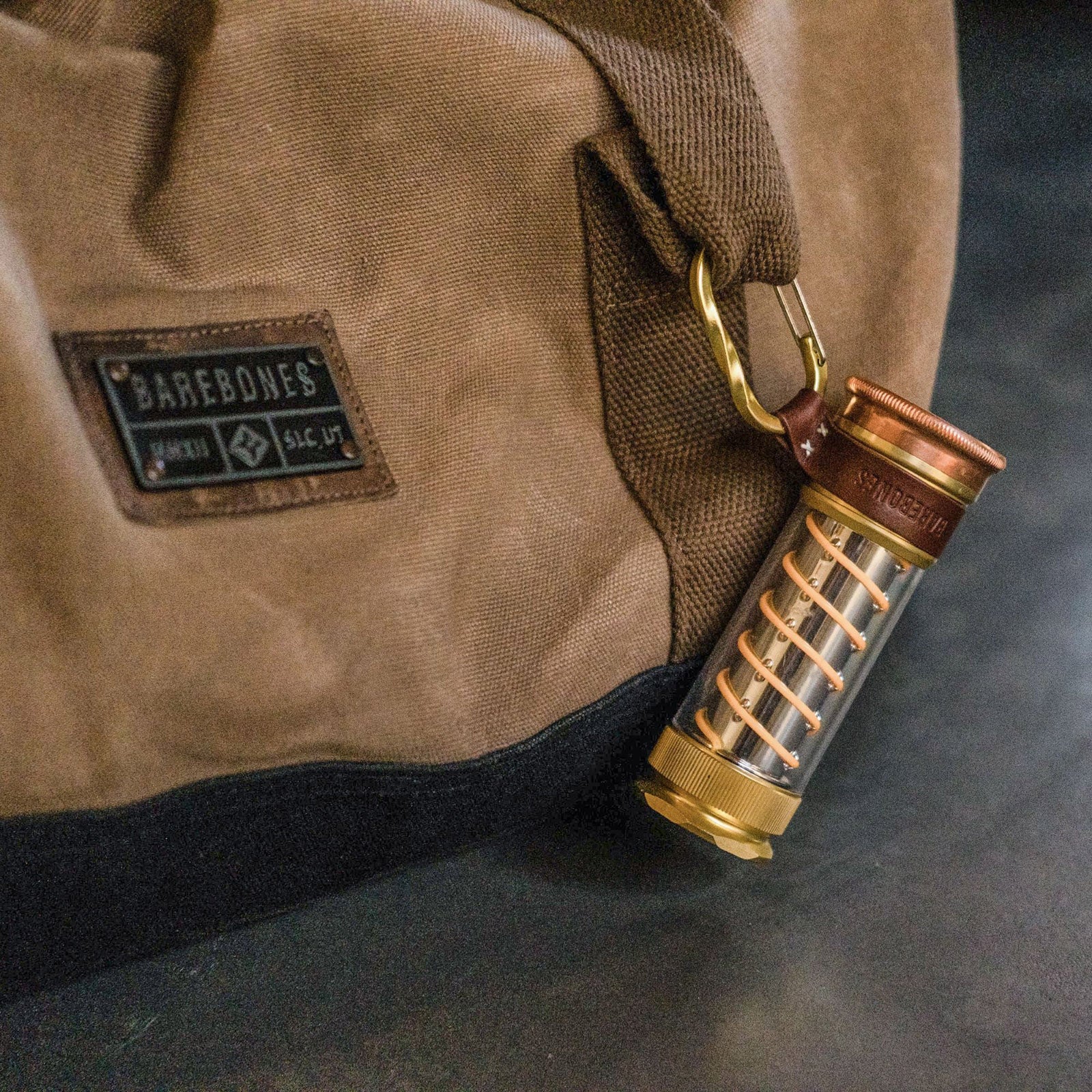 BAREBONES Camping Lantern LightStick Brass Mini Retro Lamp Dimmable USB Battery LED