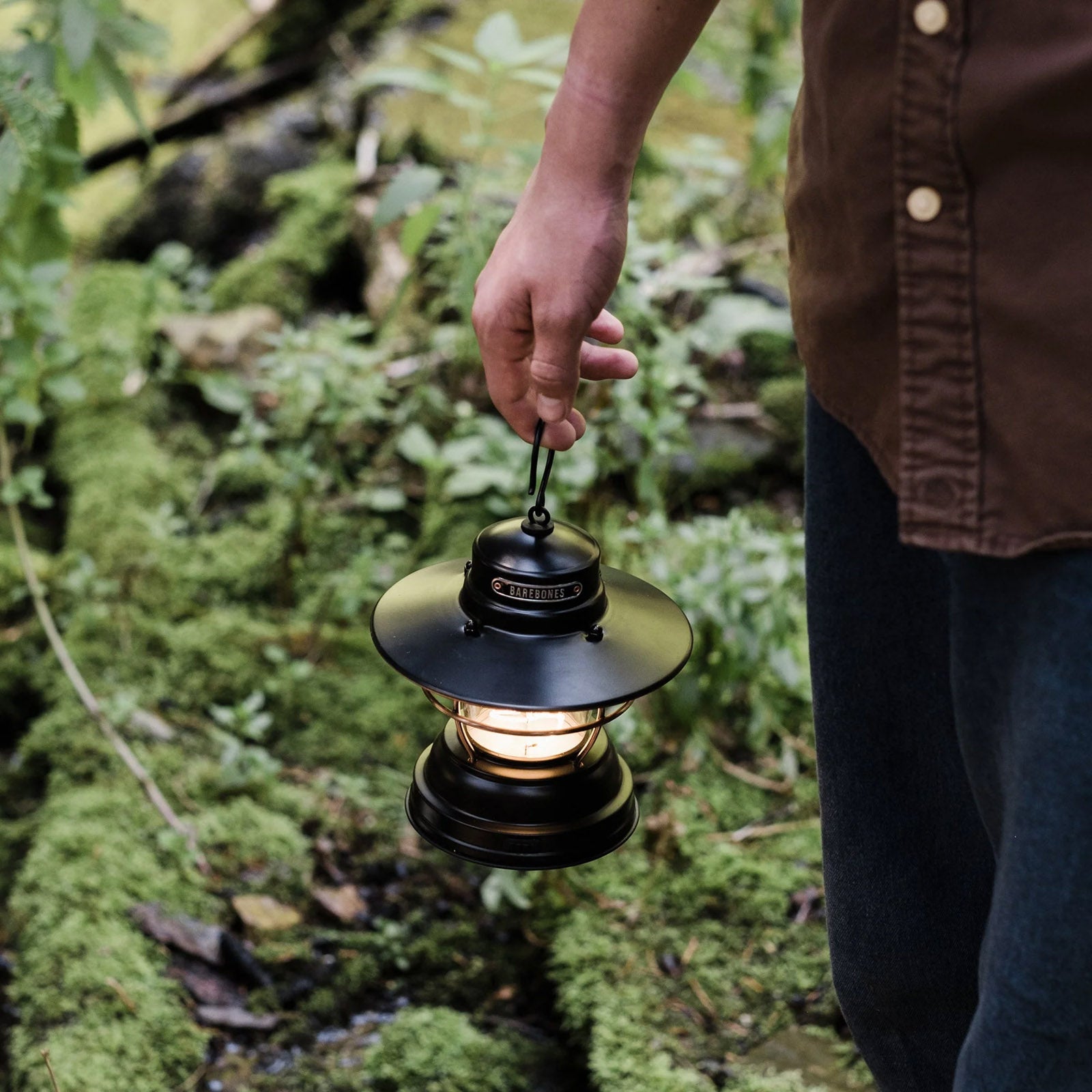 BAREBONES Camping Lantern Outpost Lantern Retro Lamp Dimmable Steel USB Battery LED