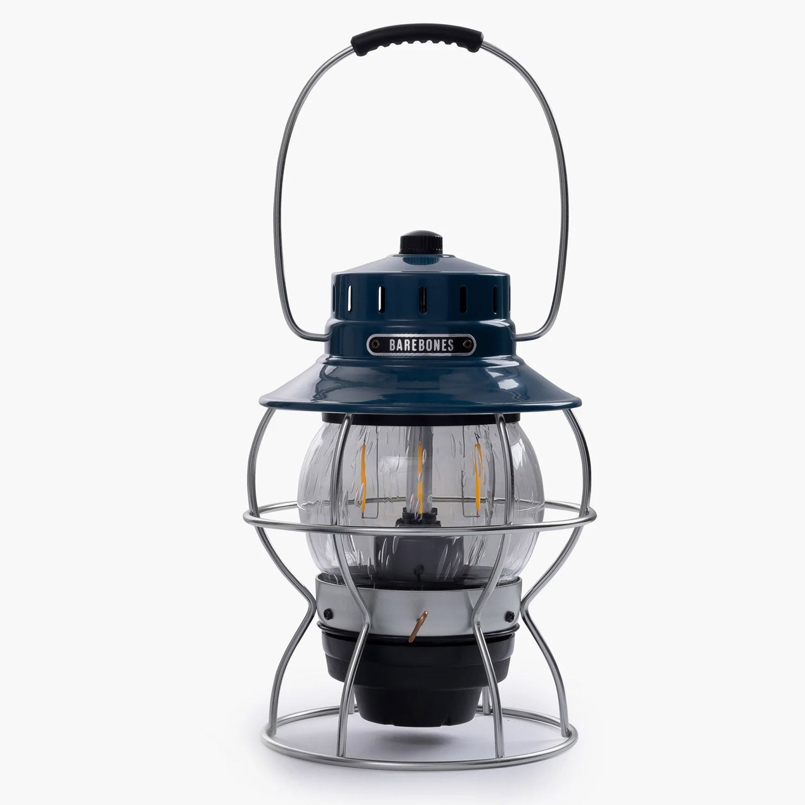 Lanterne de camping rétro Barebones, lampe de chemin de fer à intensité variable, métal, verre, batterie USB, LED