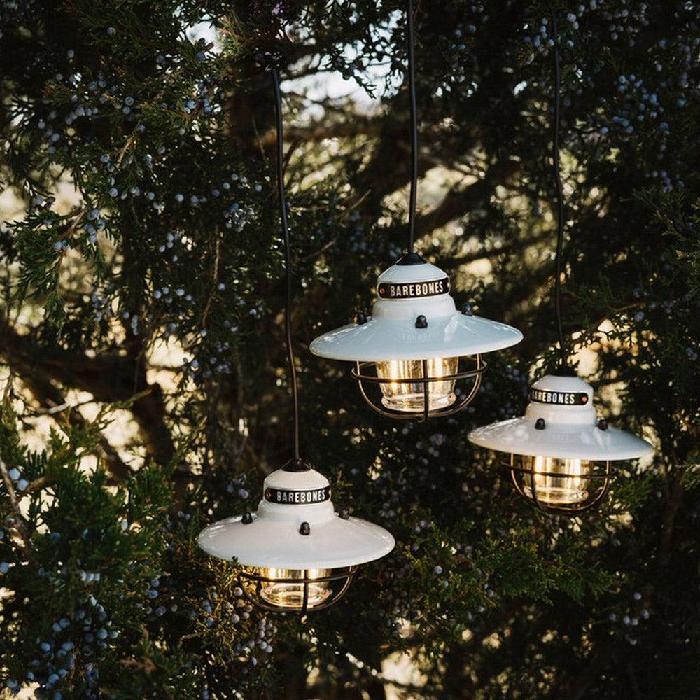 BAREBONES Lampe de camping Edison String, suspension rétro, intensité réglable, acier, USB, LED