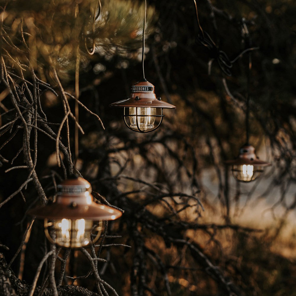 BAREBONES Lampe de camping Edison String, suspension rétro, intensité réglable, acier, USB, LED