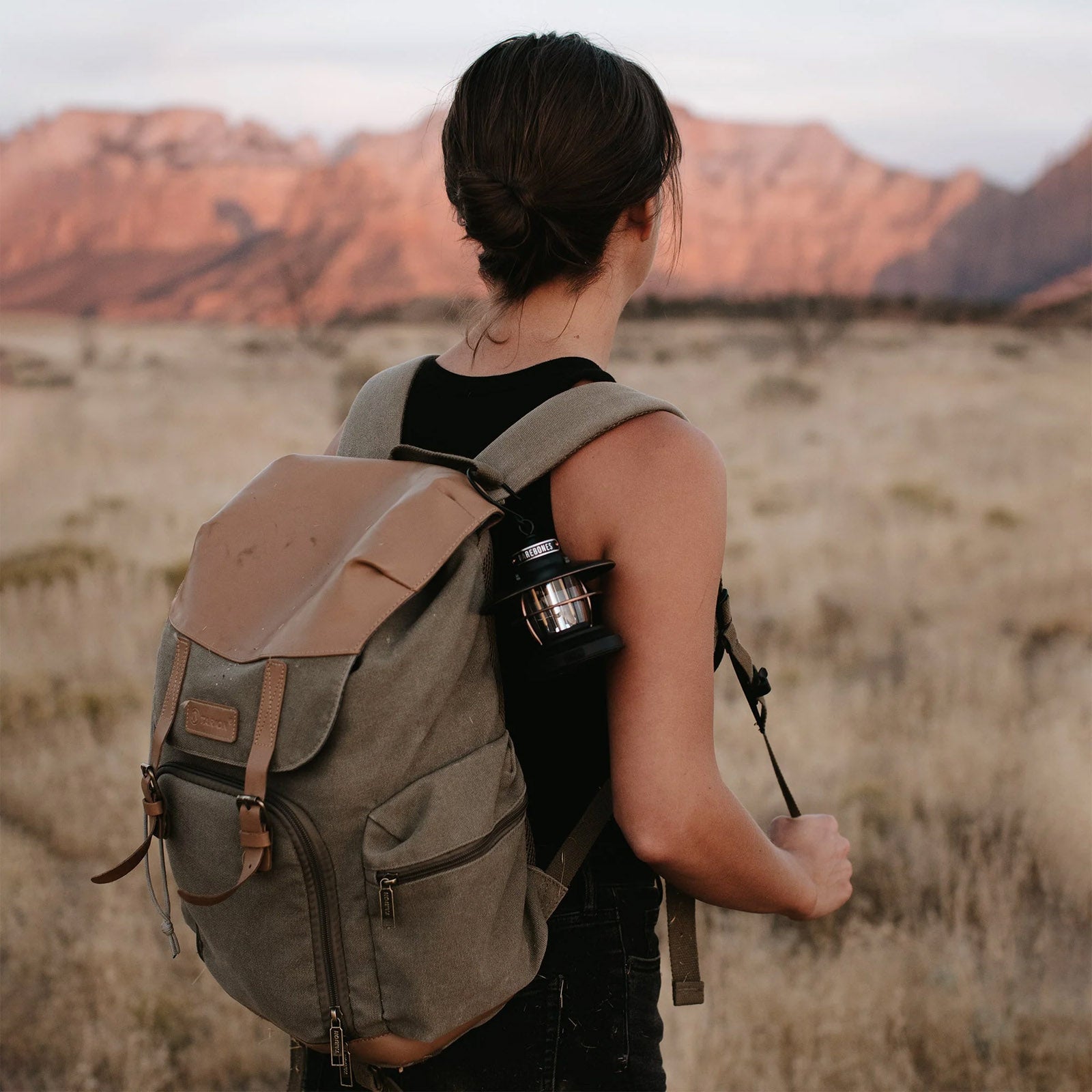 BAREBONES Camping Laterne Edison Mini Retro Lampe Dimmbar Stahl USB Akku LED