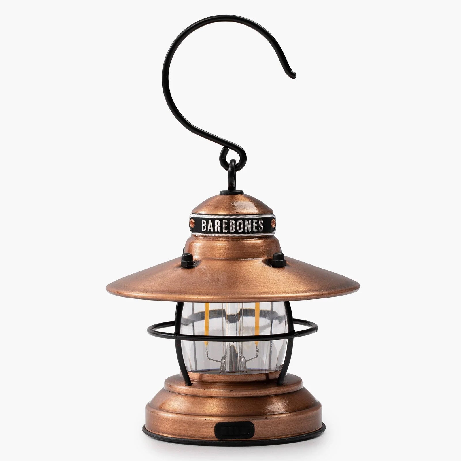 BAREBONES Camping Laterne Edison Mini Retro Lampe Dimmbar Stahl USB Akku LED