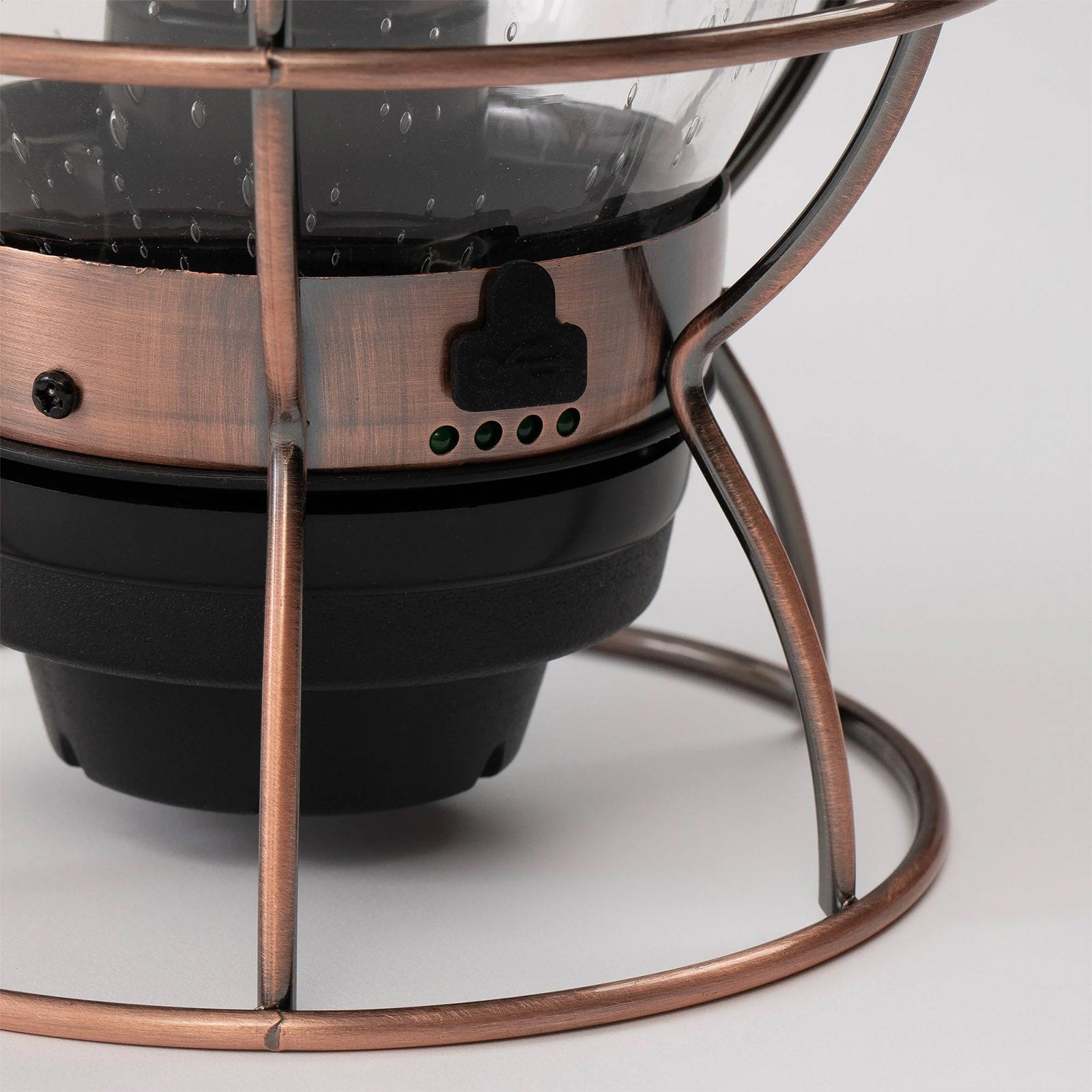 Lanterne de camping rétro Barebones, lampe de chemin de fer à intensité variable, métal, verre, batterie USB, LED