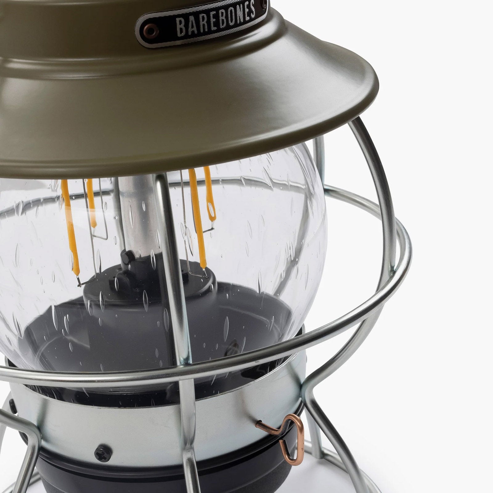 Lanterne de camping rétro Barebones, lampe de chemin de fer à intensité variable, métal, verre, batterie USB, LED