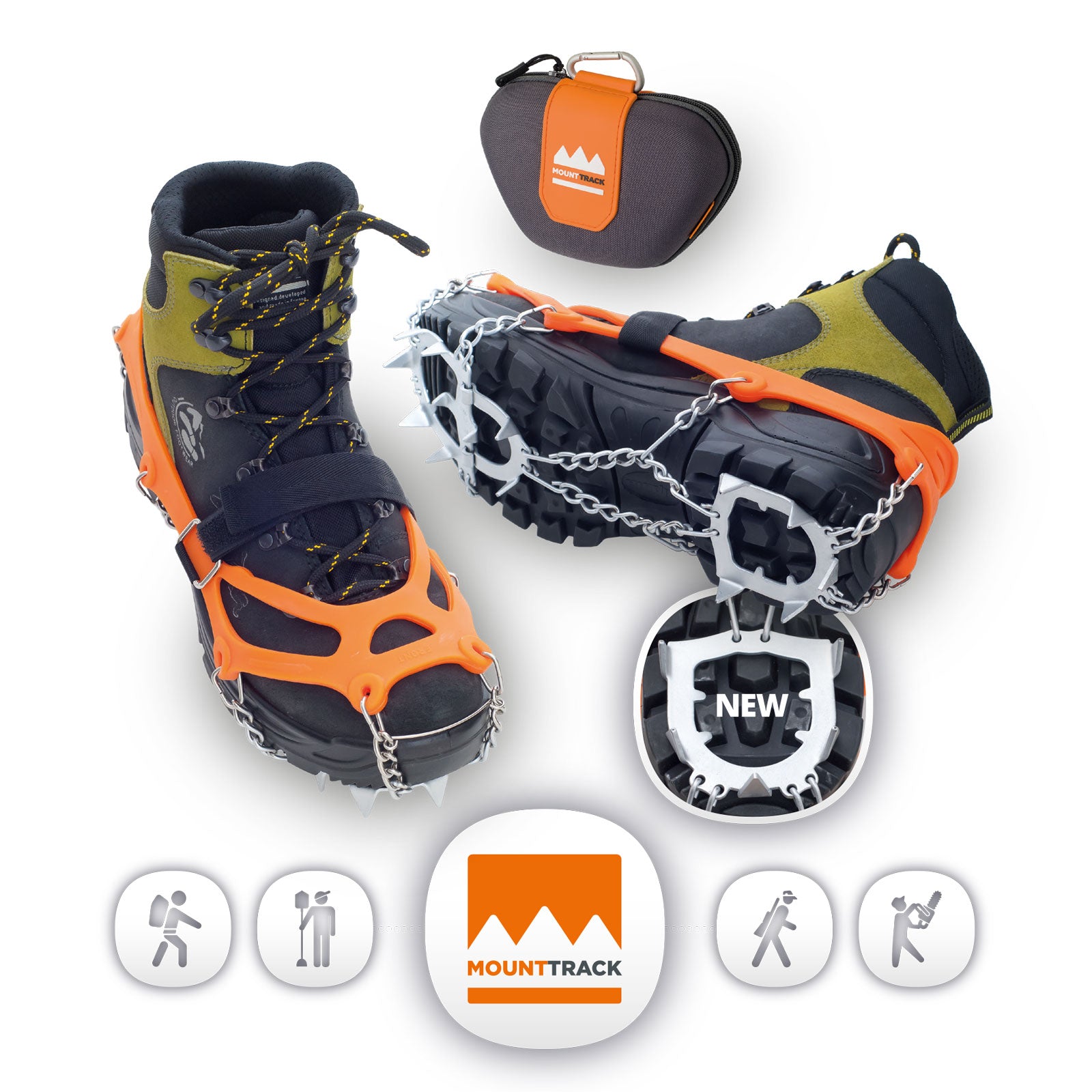 VERIGA Mount Track -Schuhkrallen Eiskrallen -Steigeisen Schuhketten Spikes 33-48