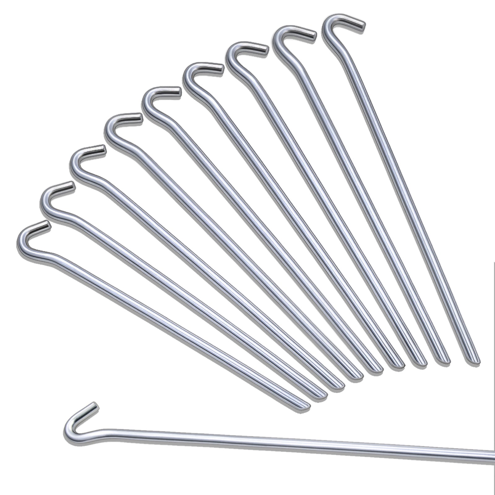10 x Zeltpflock 30 cm Zeltnagel Steinboden Zelt Hering Felsbodenhering Stahl 7mm