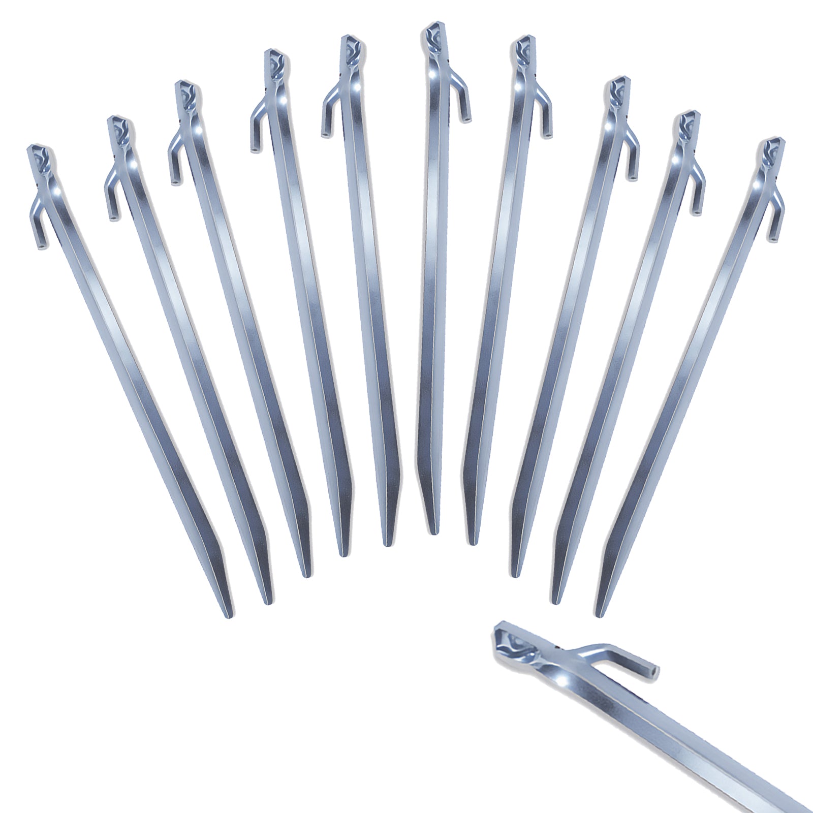 10 x Hering Tirol 30 cm mit Spannhaken - Zelt Nagel Fels Erdnagel Stahl verzinkt