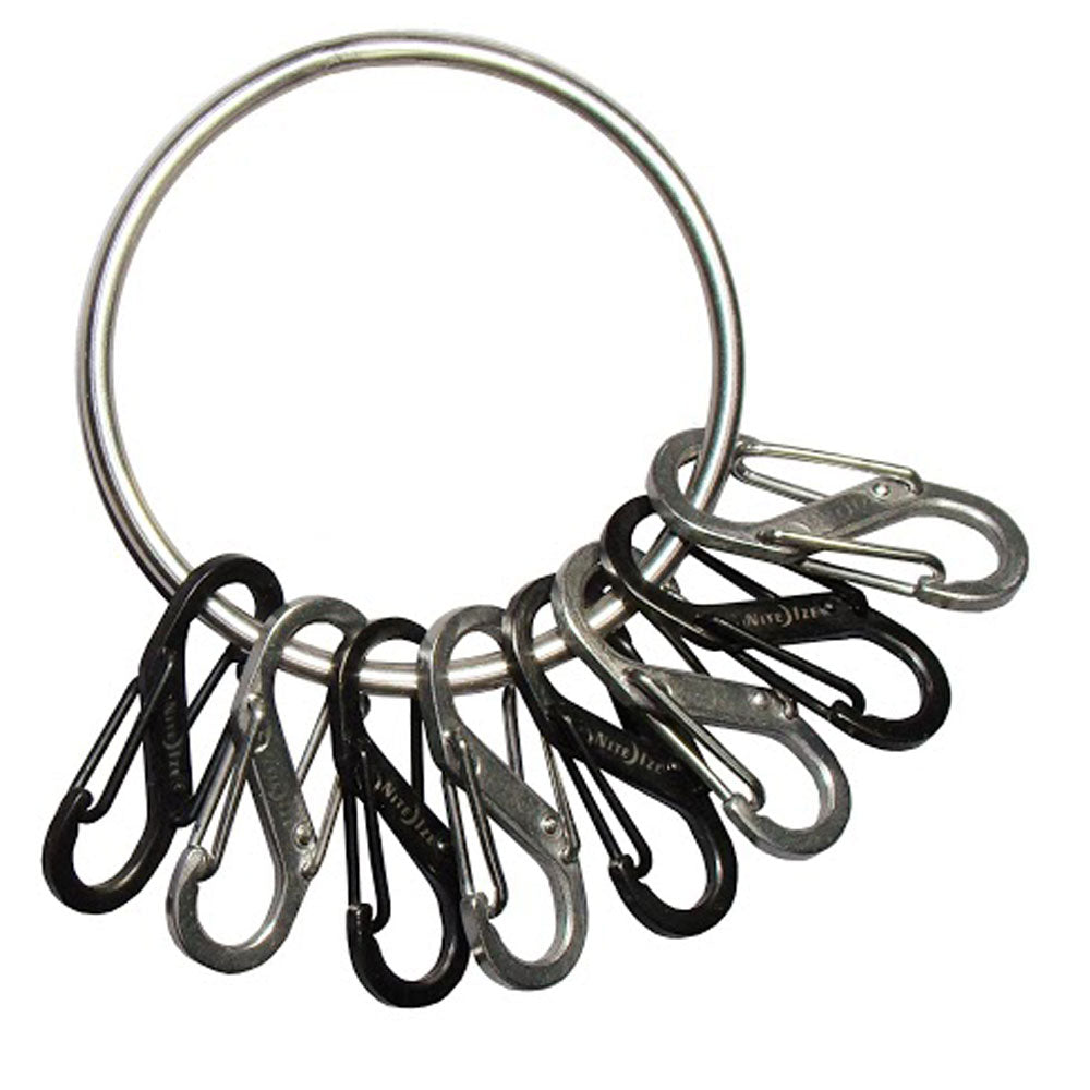 NITE IZE BigRing Schlüssel Ring Bund Anhänger Karabiner Schnapp Haken Organizer