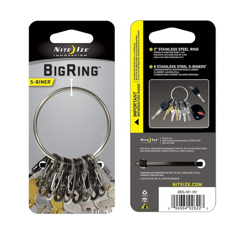 NITE IZE BigRing Schlüssel Ring Bund Anhänger Karabiner Schnapp Haken Organizer