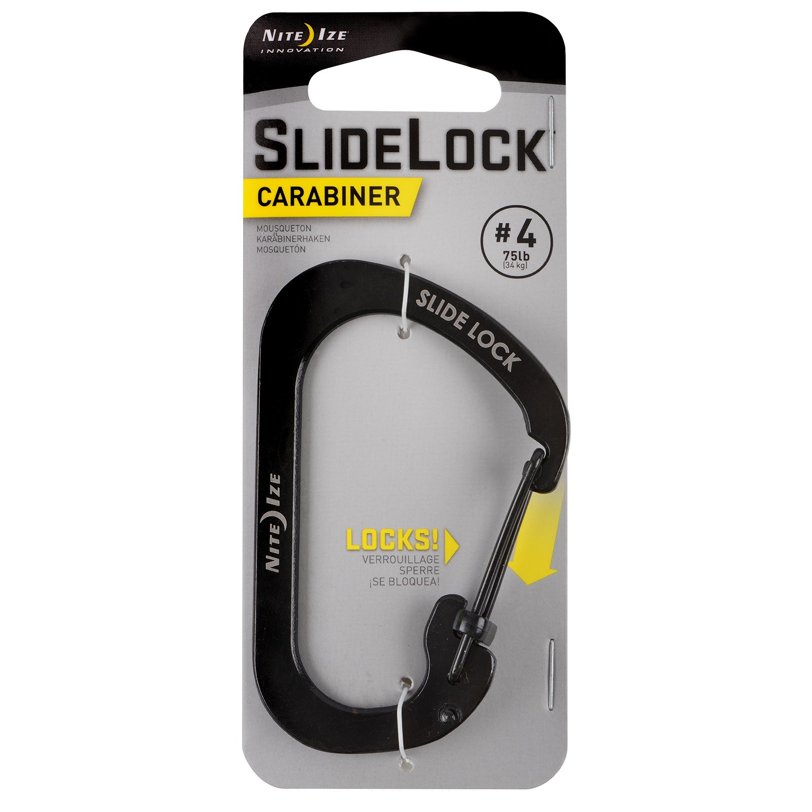 NITE IZE SlideLock Mini mousqueton porte-clés à fermeture à cliquet en acier inoxydable
