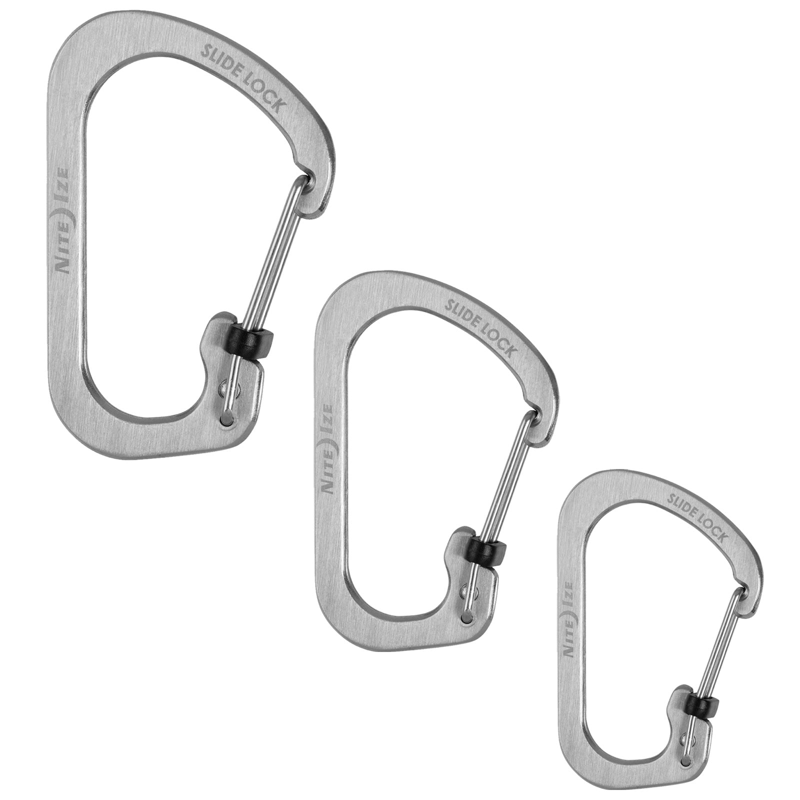 NITE IZE SlideLock Mini mousqueton porte-clés à fermeture à cliquet en acier inoxydable