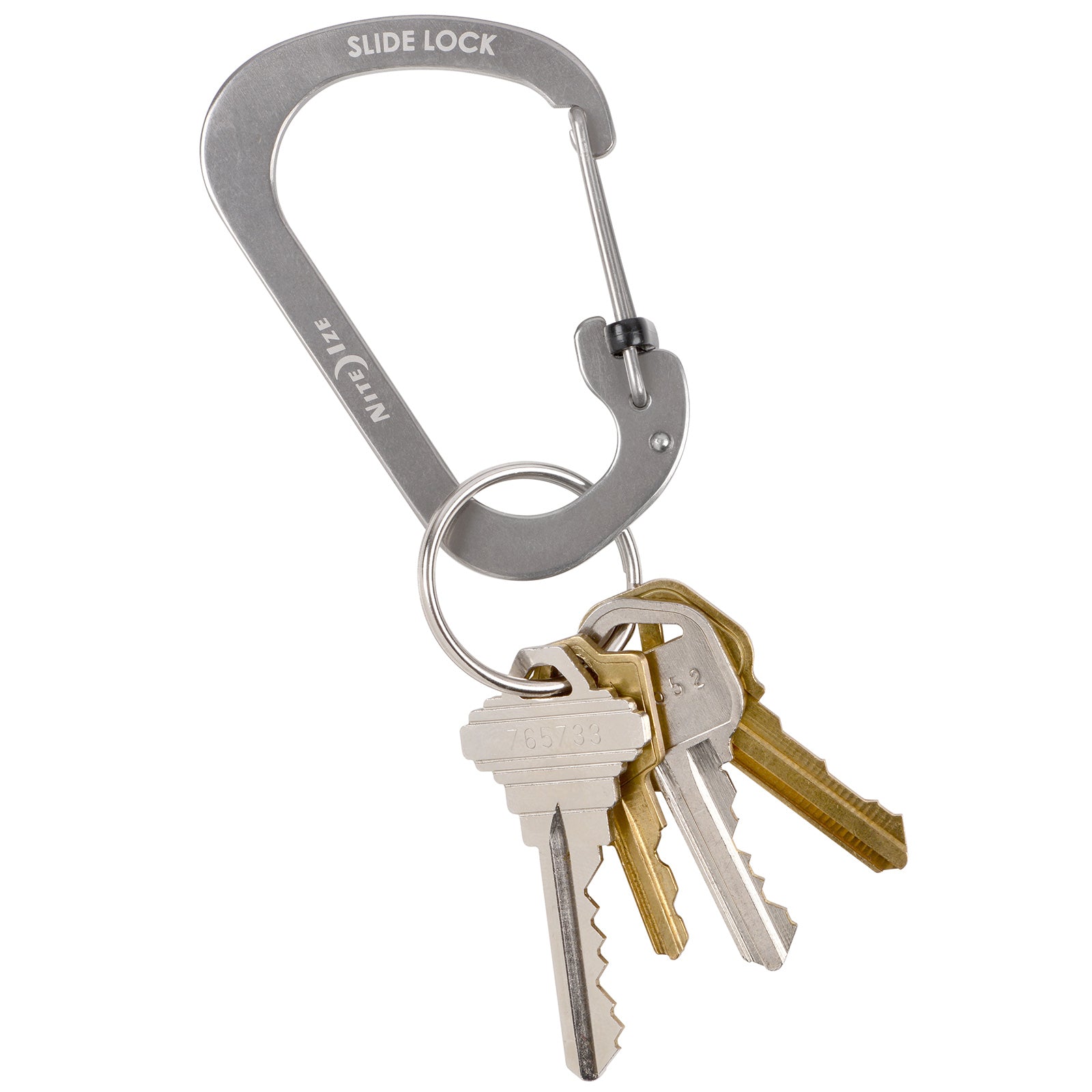 NITE IZE SlideLock Mini mousqueton porte-clés à fermeture à cliquet en acier inoxydable