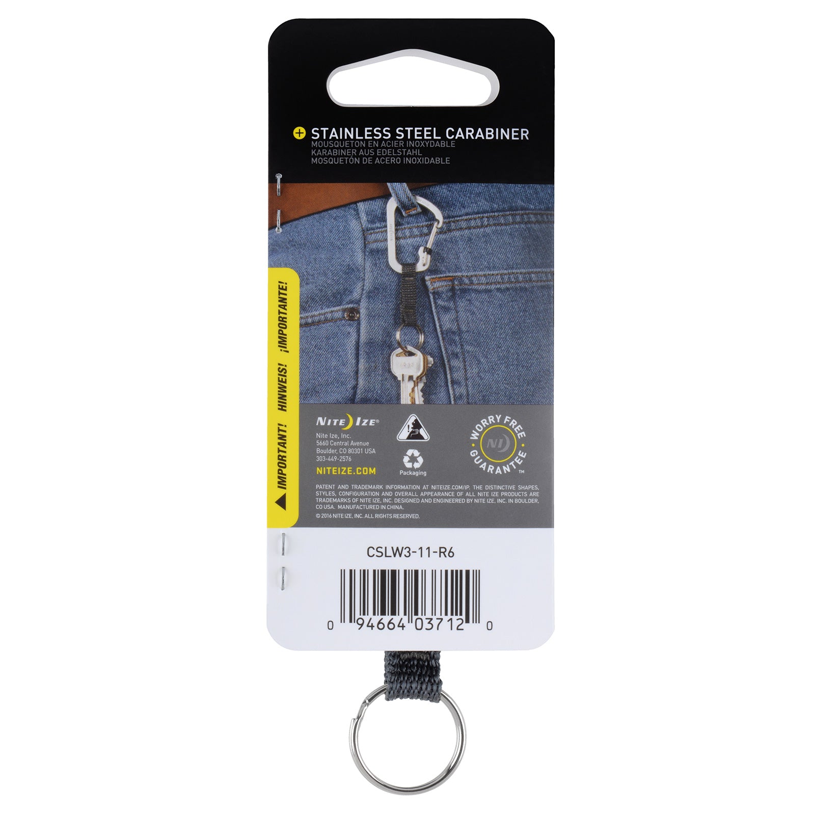 NITE IZE SlideLock Key Ring Mini Karabiner Schlüssel Ring Anhänger Schnapp Haken