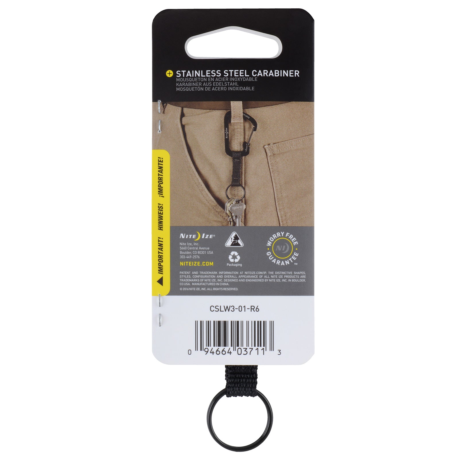 NITE IZE SlideLock Key Ring Mini Karabiner Schlüssel Ring Anhänger Schnapp Haken