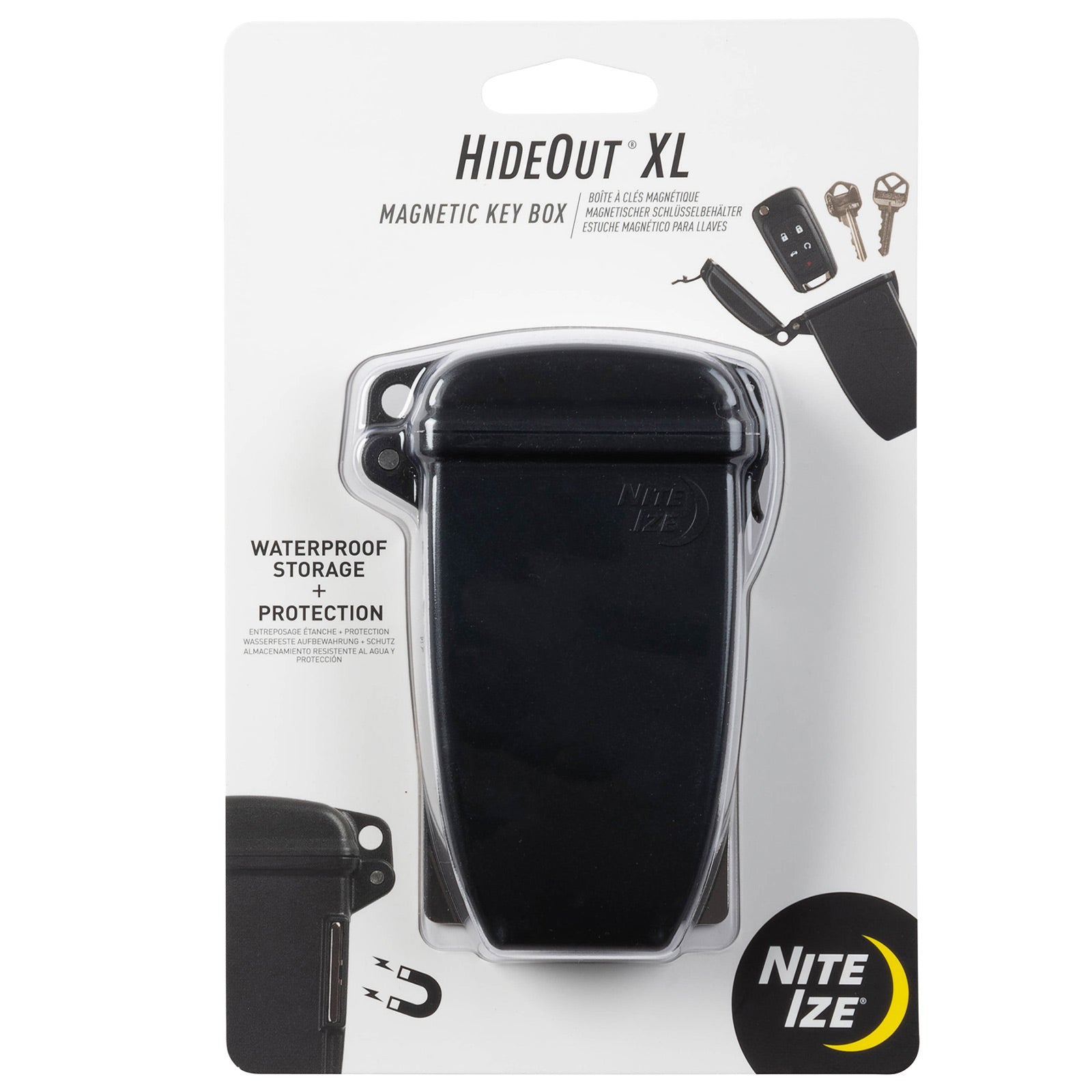 Boîte à clés magnétique NITE IZE HideOut XL – Cachette magnétique pour voiture