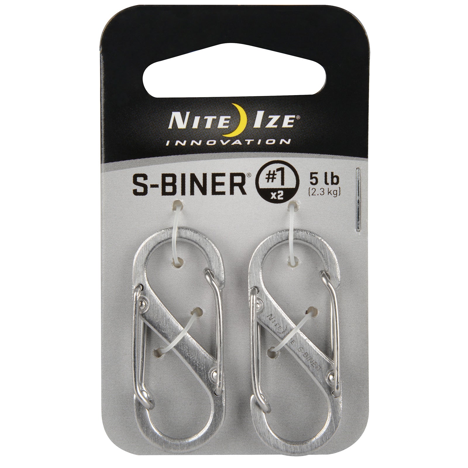 NITE IZE Set van 2 SlideLock S-Biner Mini dubbele karabijnhaken sleutelhangers