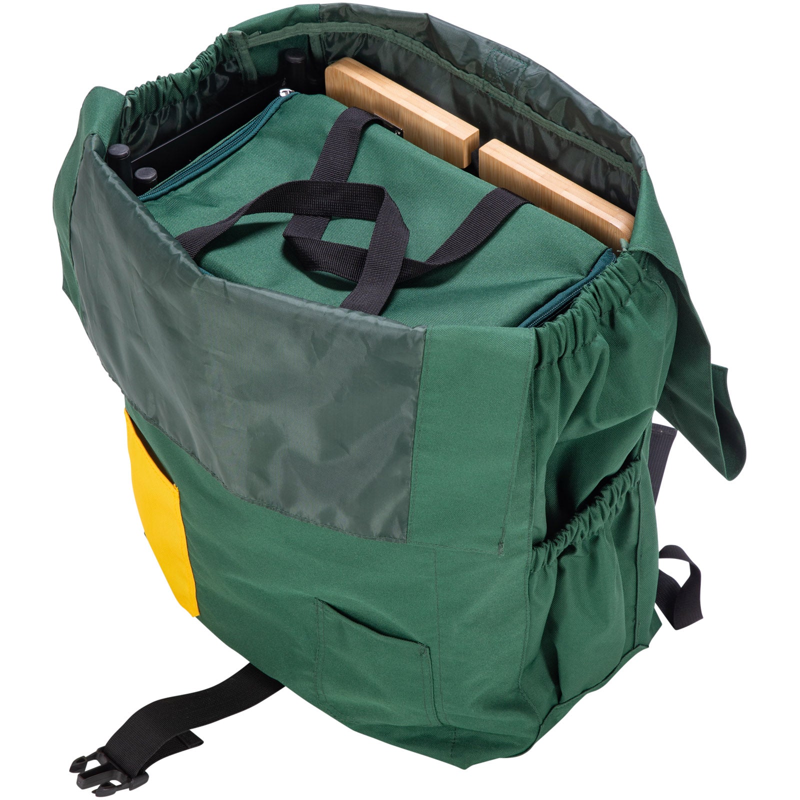 Ensemble table de pique-nique PICKNICO + tabouret, sac à dos, sac isotherme, camping, aluminium, bambou et bois