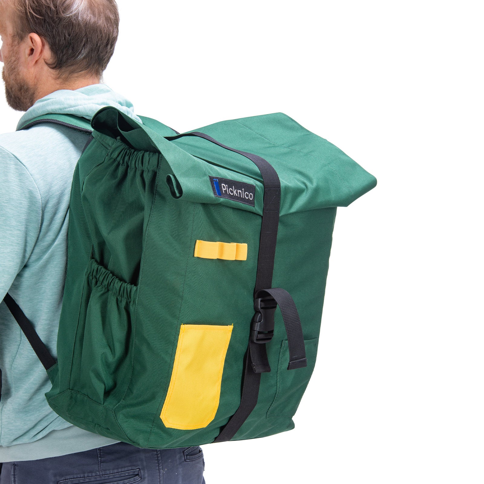 PICKNICO Picknick Tisch Set + Hocker Rucksack Kühltasche Camping Alu Bambus Holz