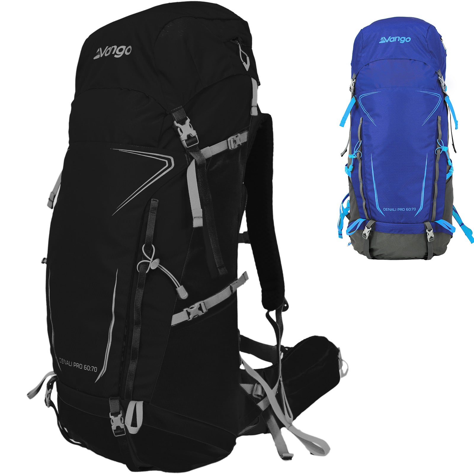 VANGO Trekking Backpack Denali Pro 60:70 L Outdoor Hiking Backpack Rain Cover