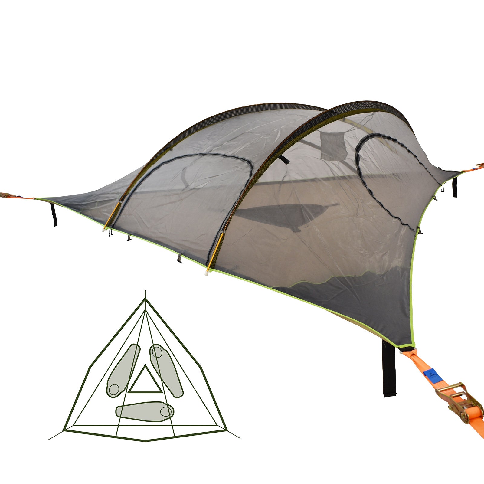 Tente d'arbre Safari Stingray 3.0 Trekking 2-3 personnes Tente de vol Hamac