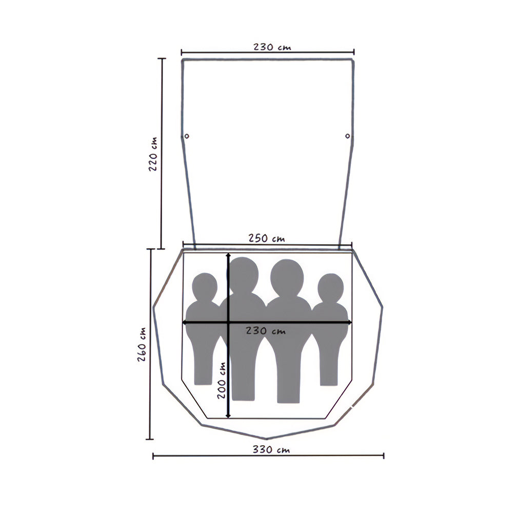 SHELTAPOD Bus Vorzelt Heckzelt Buszelt Camping Bus Zelt SUV VW Van Freistehend