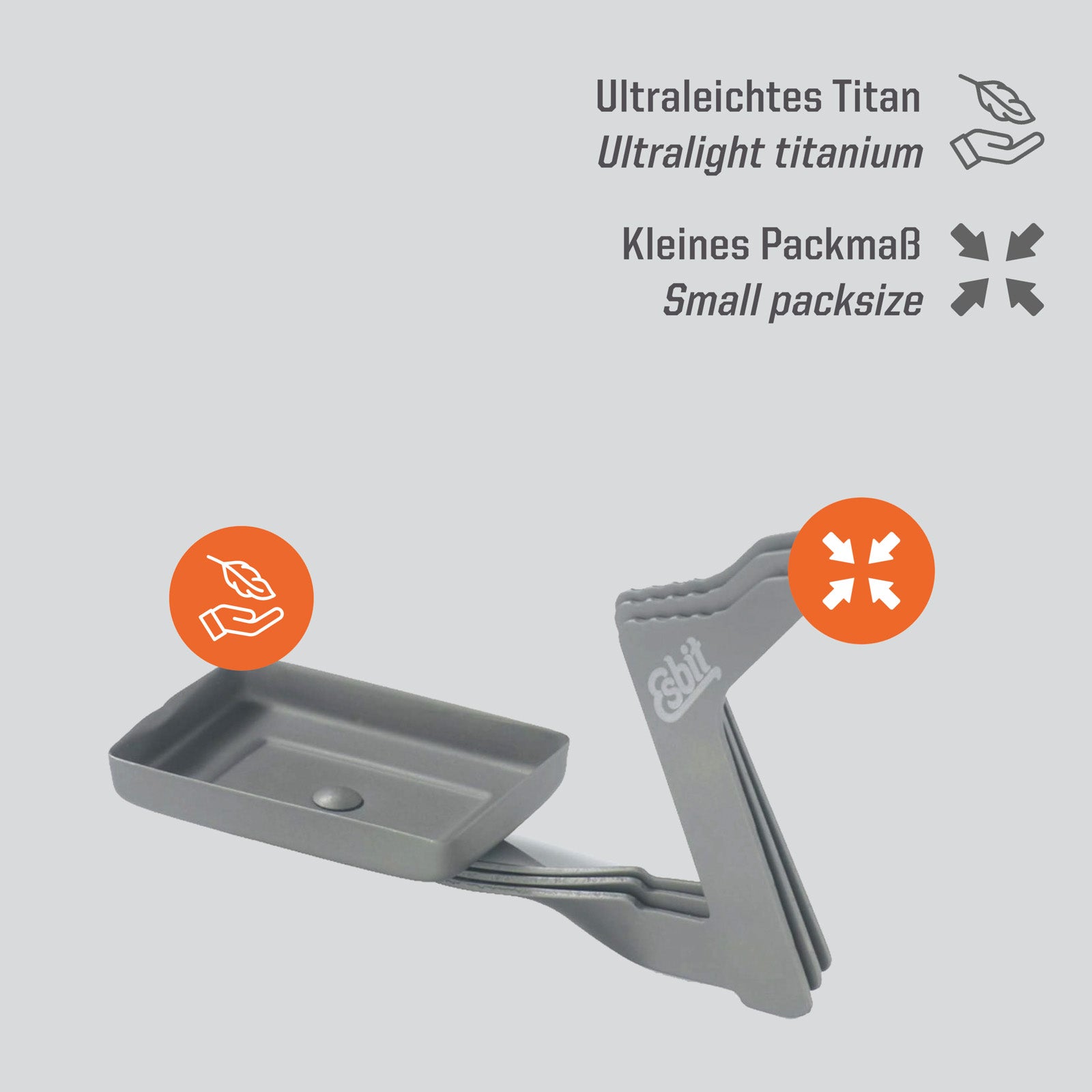 ESBIT kampeerbrander Droge brandstofbrander Mini-outdoorbrander Lichtgewicht titanium